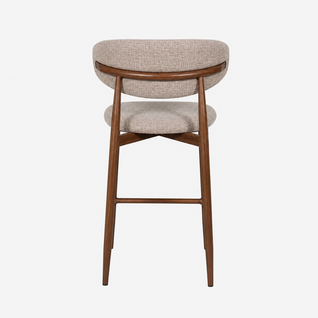 Taburete nordico imitación madera tapizada Marla 65cm