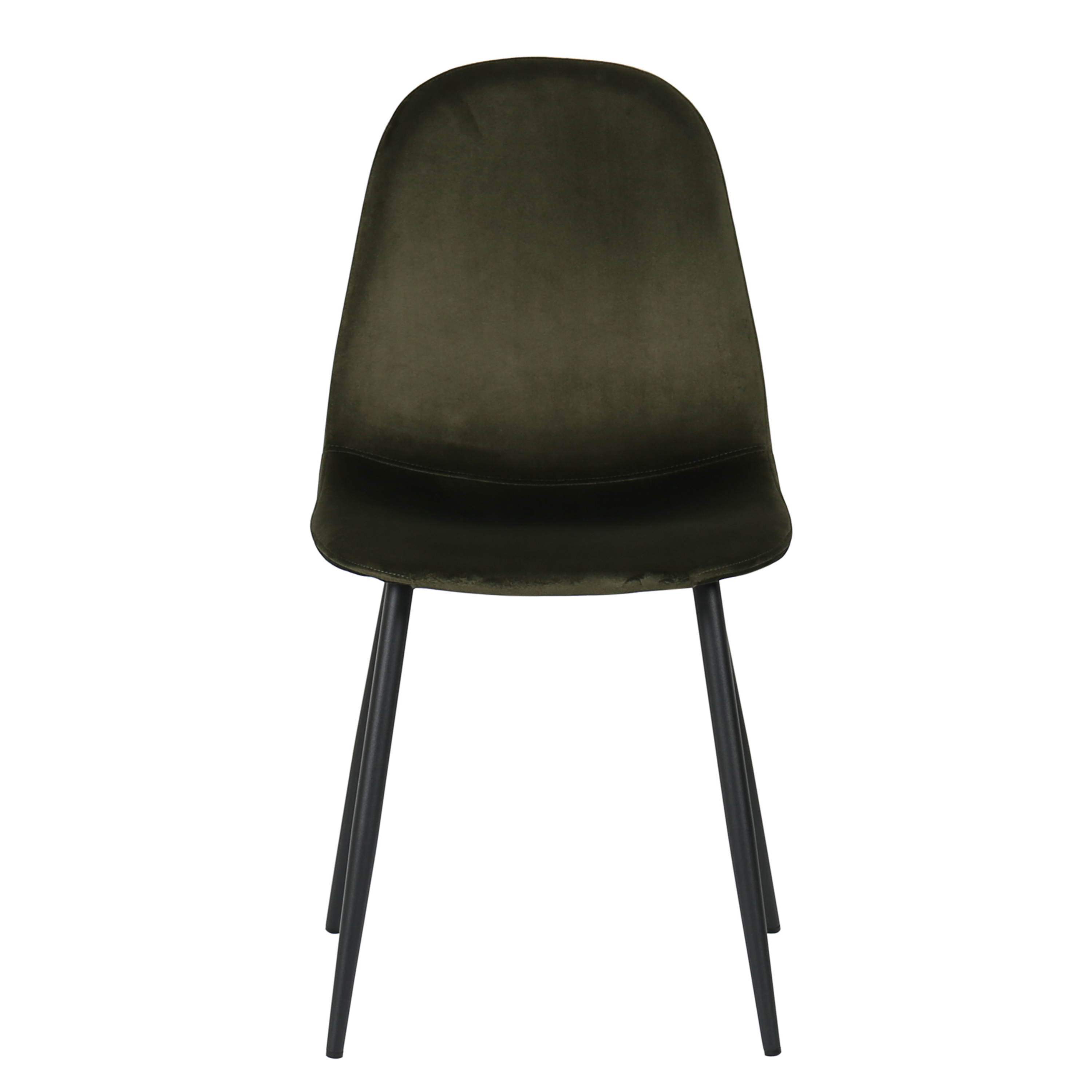 Chaise à manger Minna en acier noir et velours moutarde