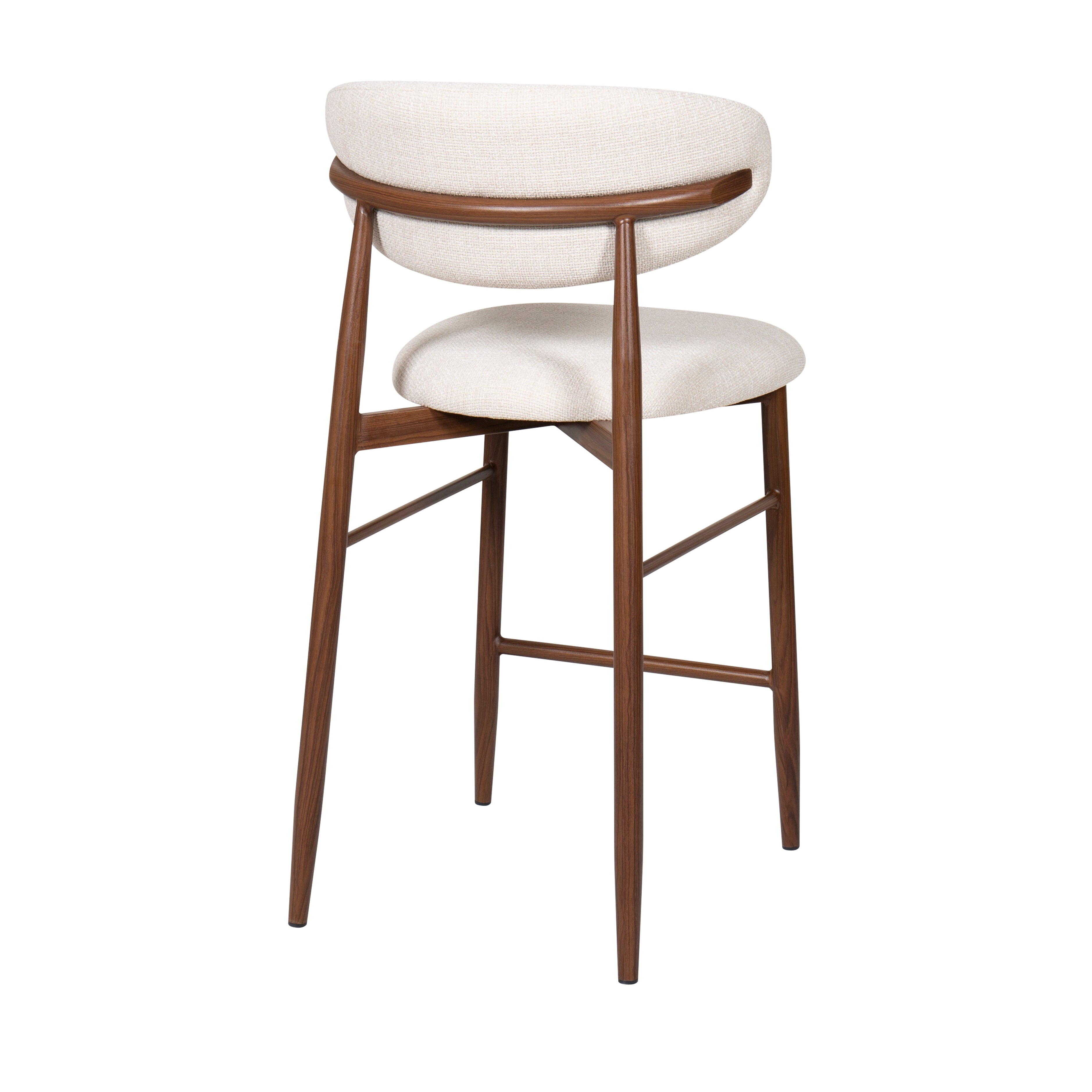 Taburete nordico imitación madera tapizada Marla 65cm