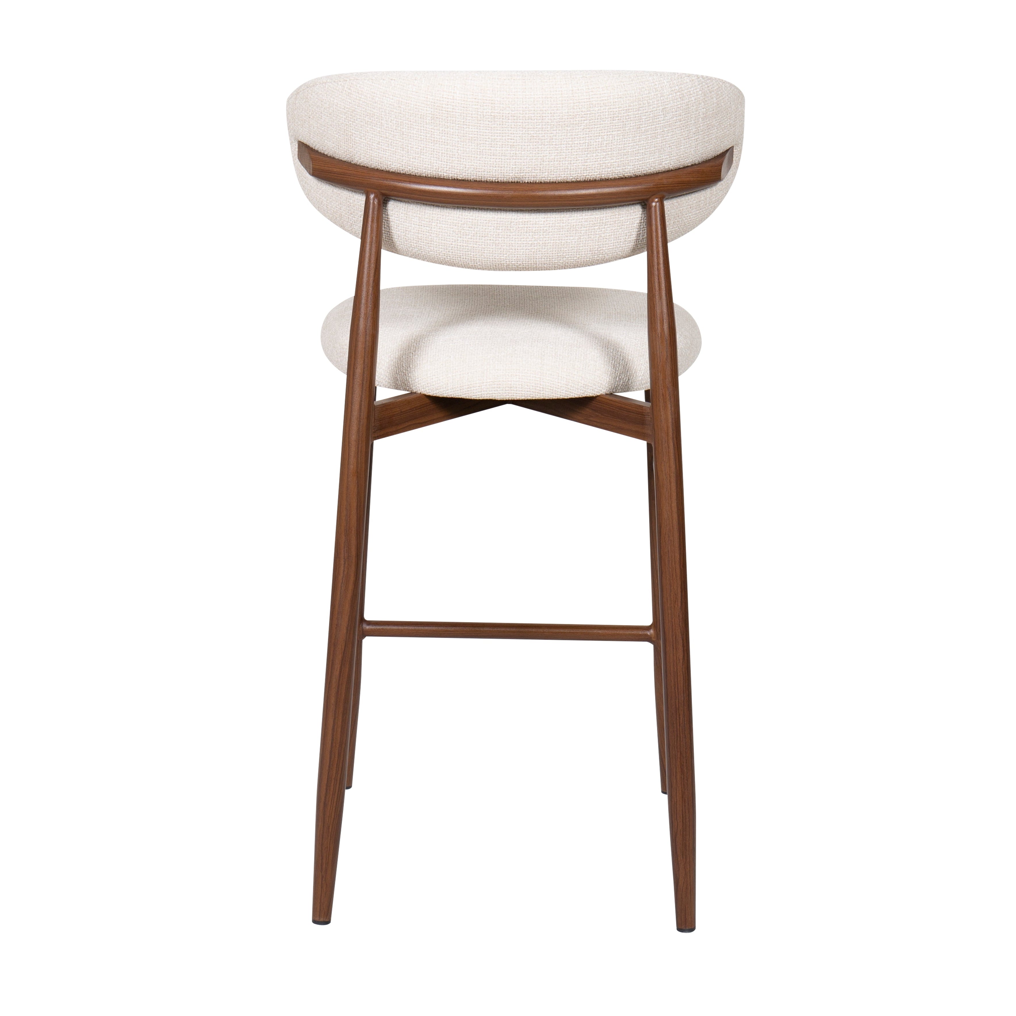 Taburete nordico imitación madera tapizada Marla 65cm