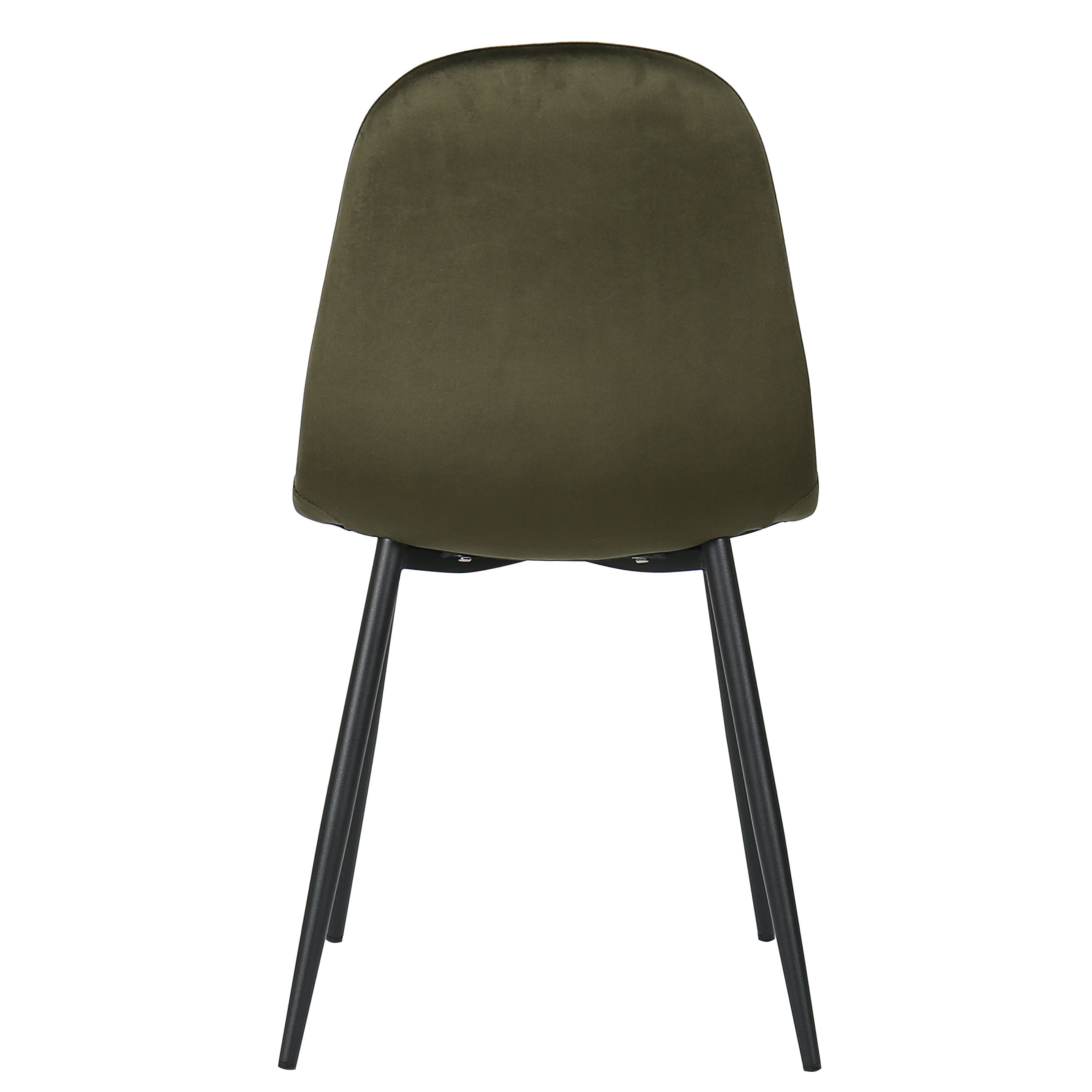 Chaise à manger Minna en acier noir et velours moutarde