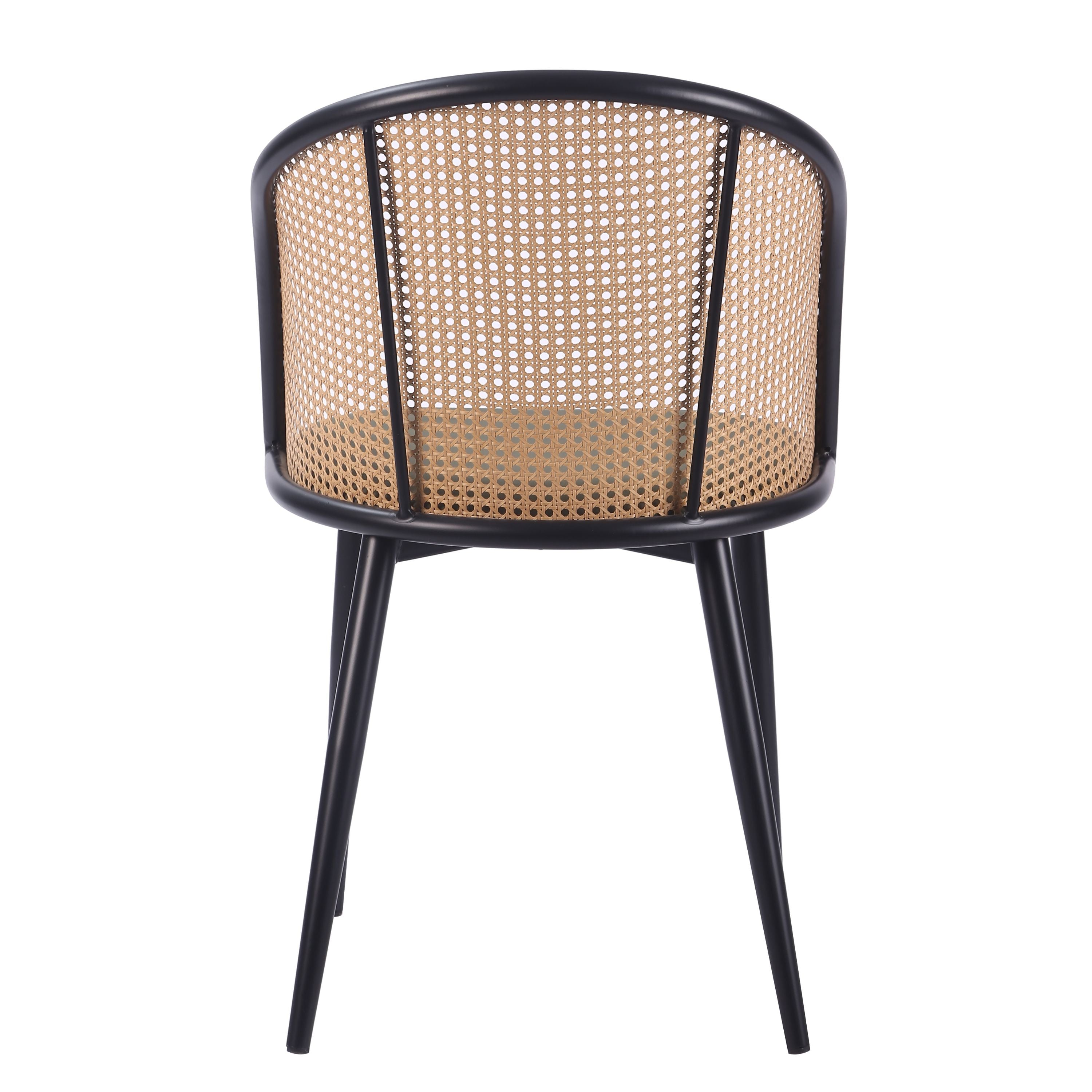 Chaise de salle à manger ULTIMA en rotin et velours avec accoudoirs