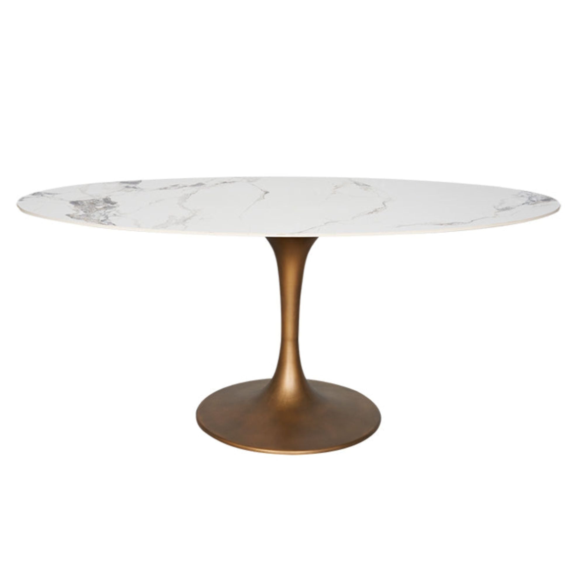 Mesa de comedor Tull bronce piedra sinterizada oval 160cms