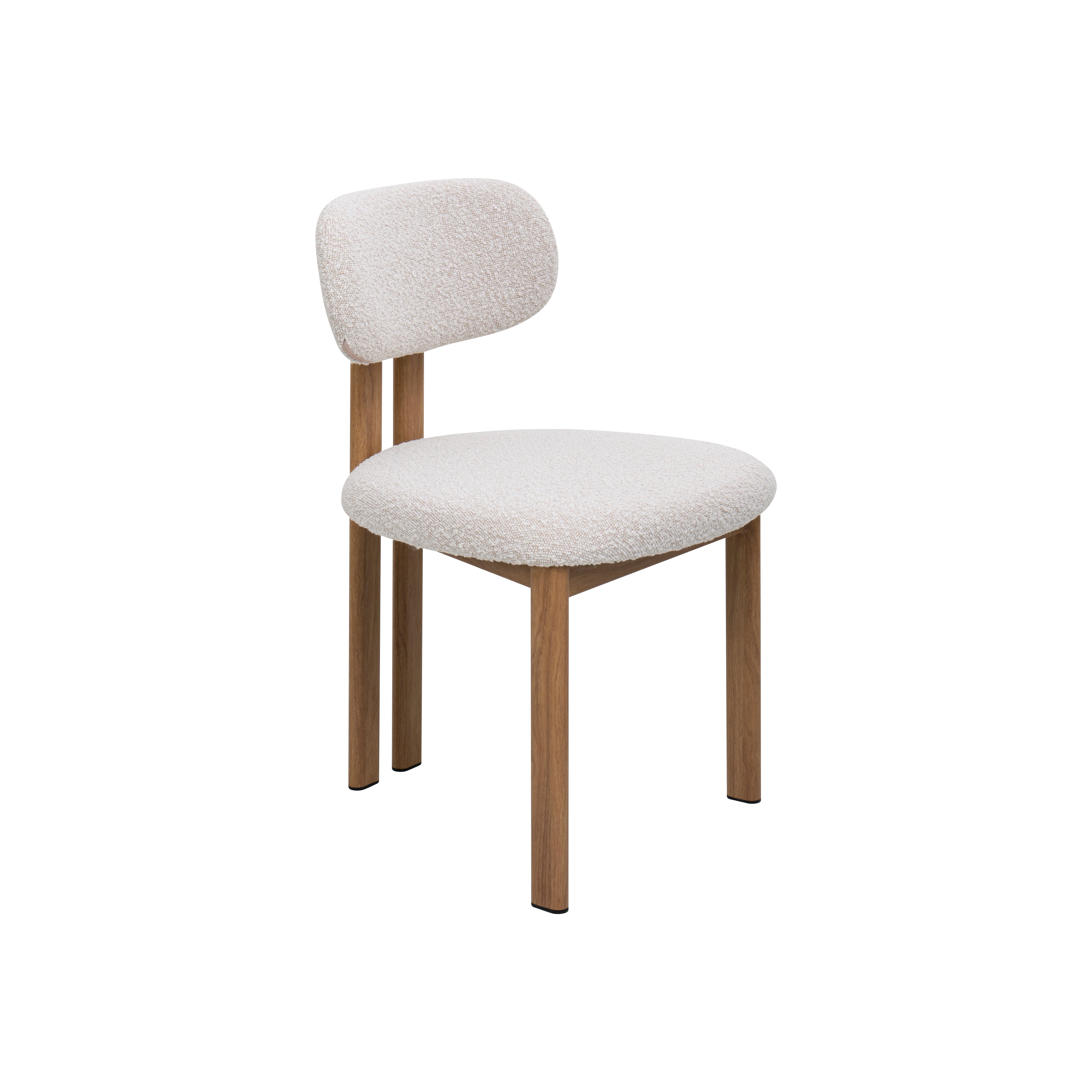 Silla de comedor imitación madera bouclé Dorian