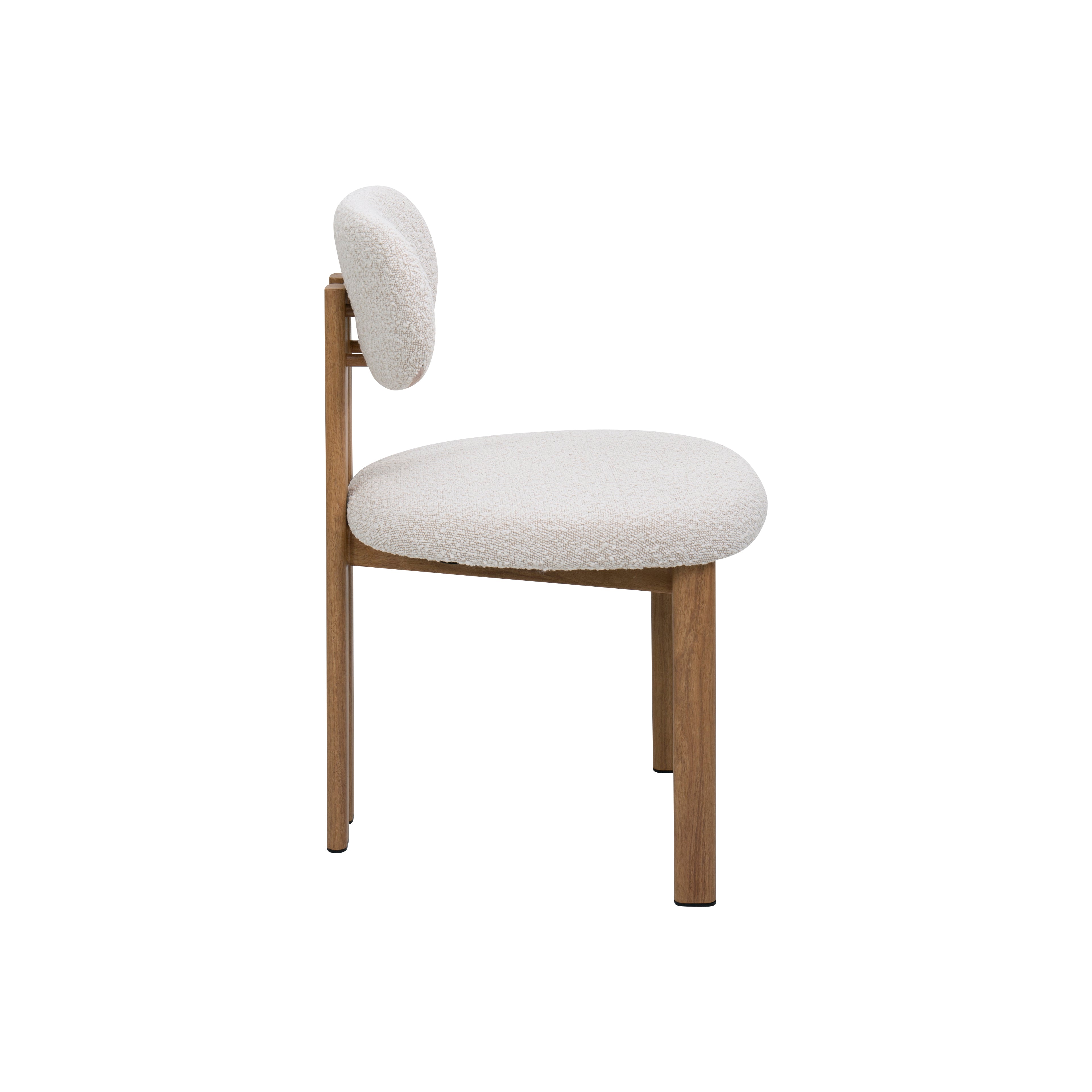 Silla de comedor imitación madera bouclé Dorian