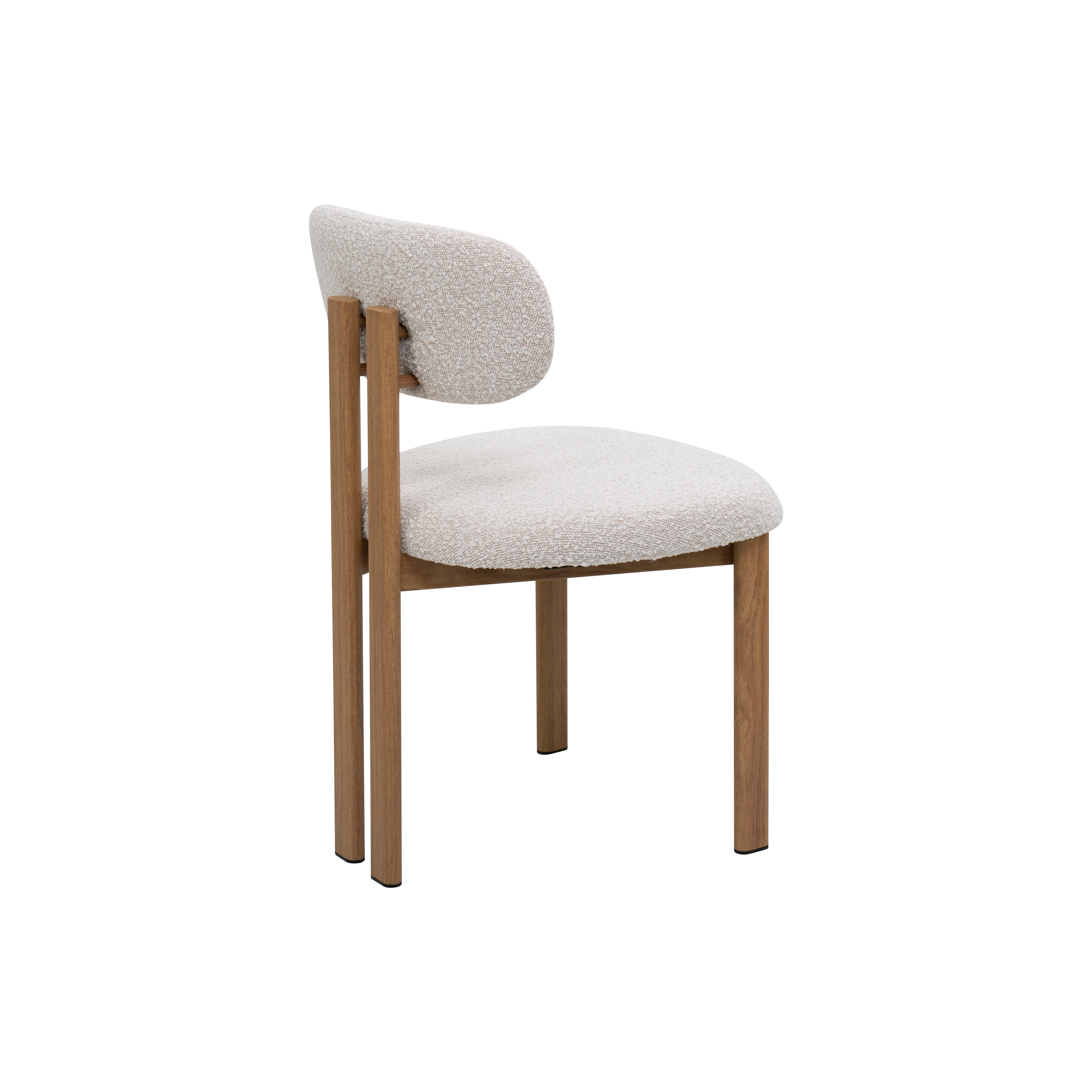Silla de comedor imitación madera bouclé Dorian