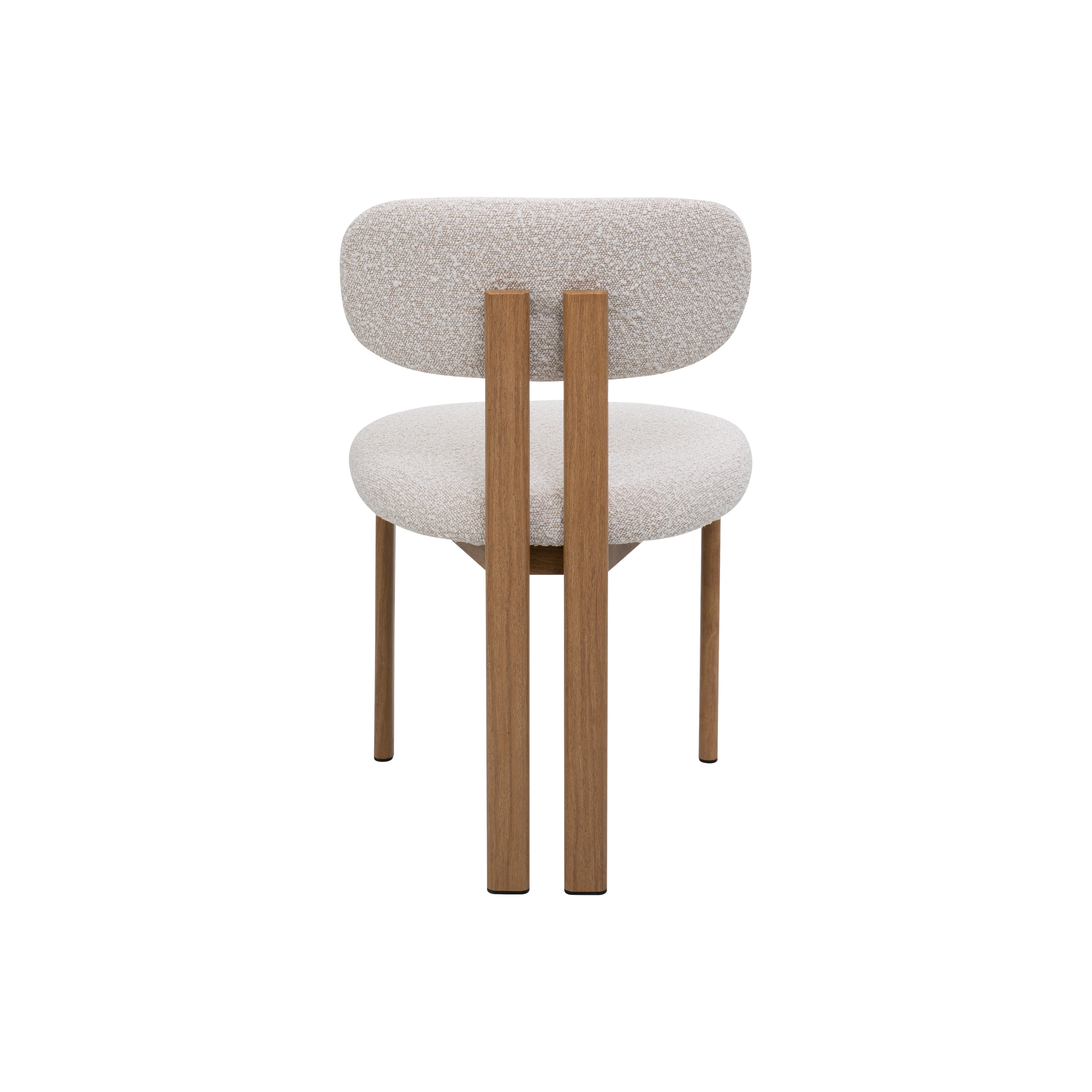 Silla de comedor imitación madera bouclé Dorian