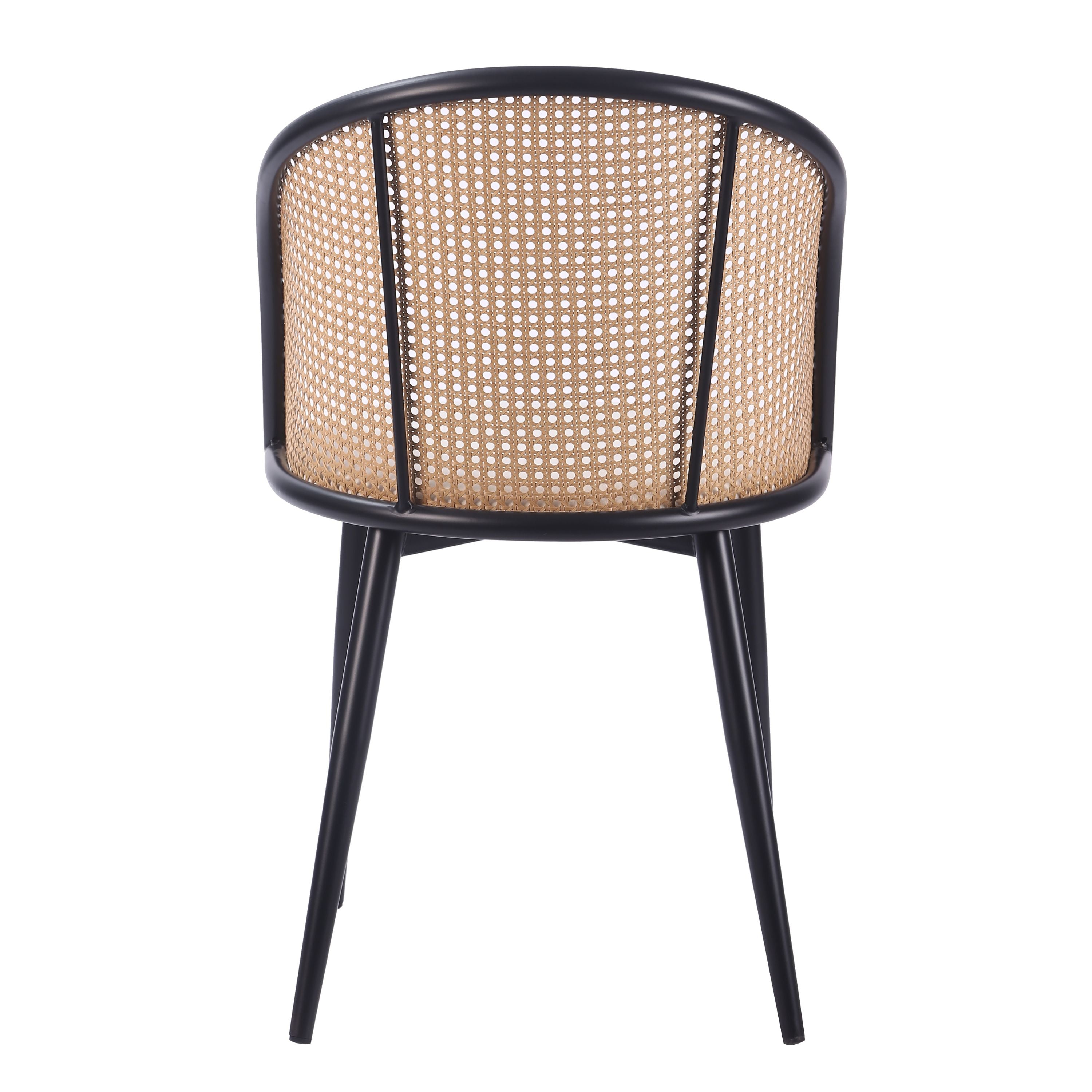 Chaise de salle à manger ULTIMA en rotin et velours avec accoudoirs