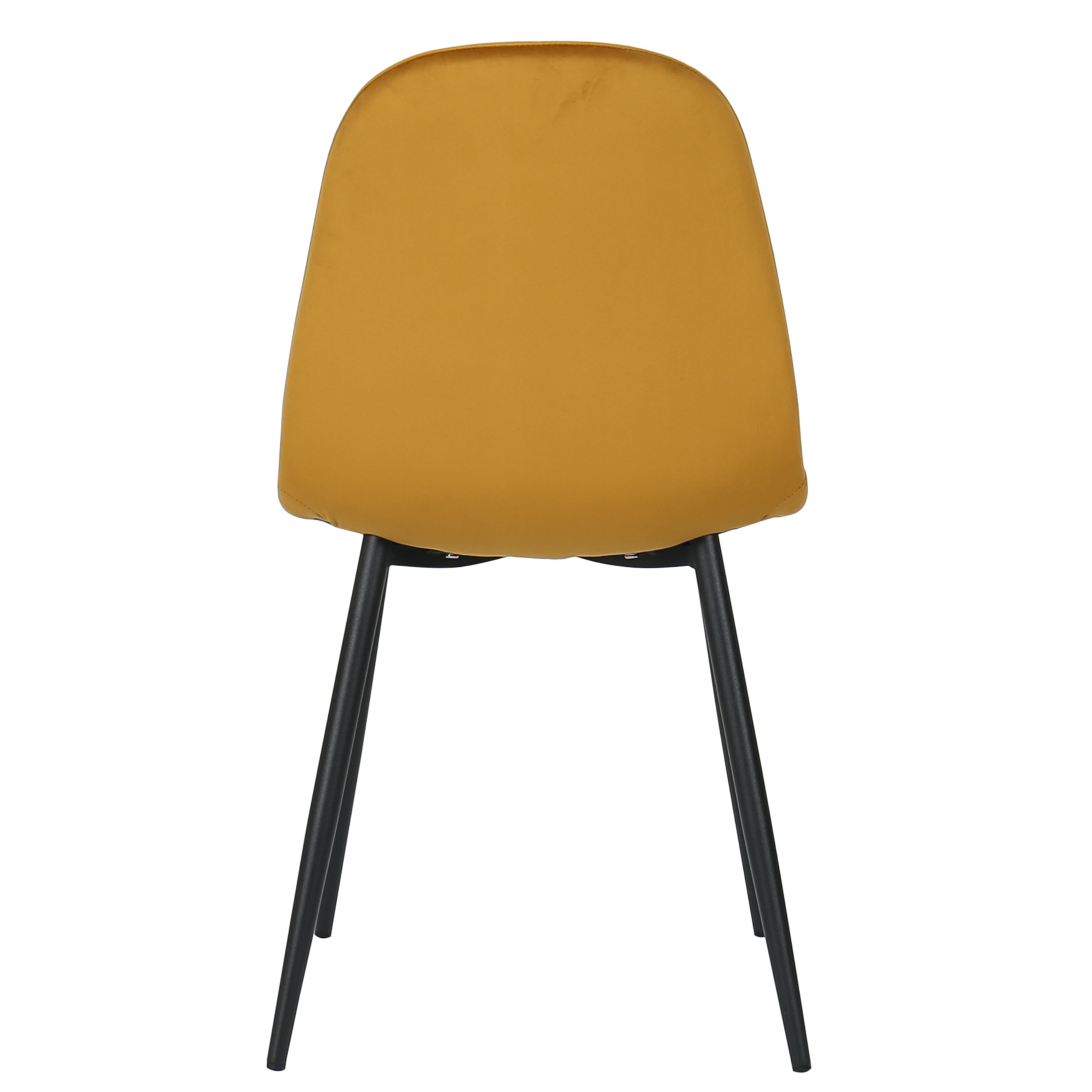 Chaise à manger Minna en acier noir et velours moutarde