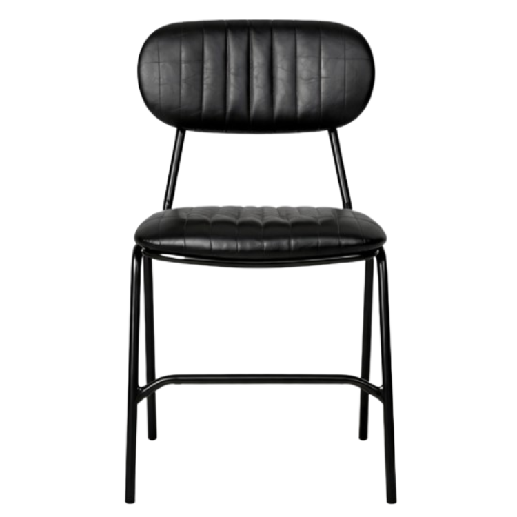 Chaise de salle à manger vintage noire Bután