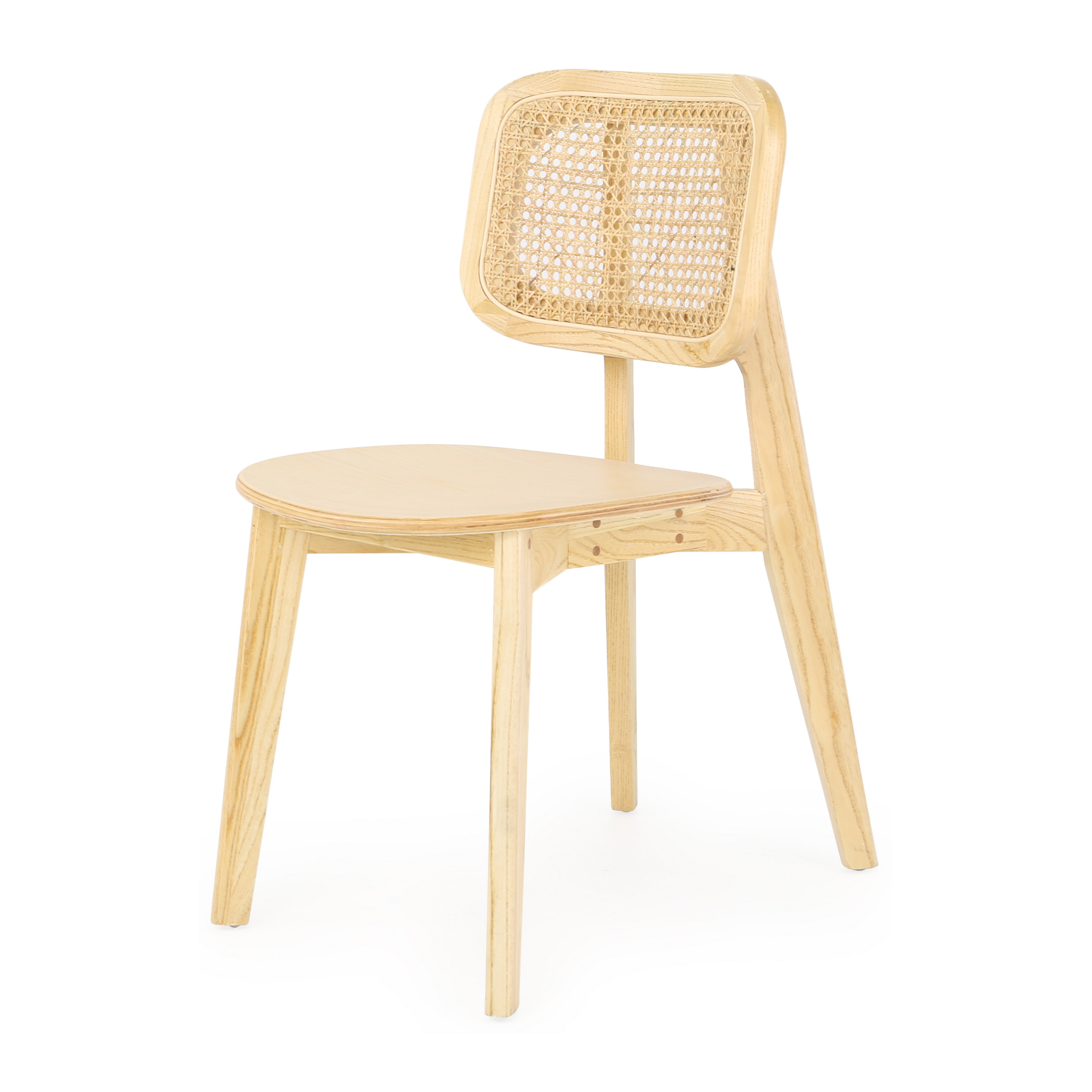Sedia da pranzo in legno e cestino Rich