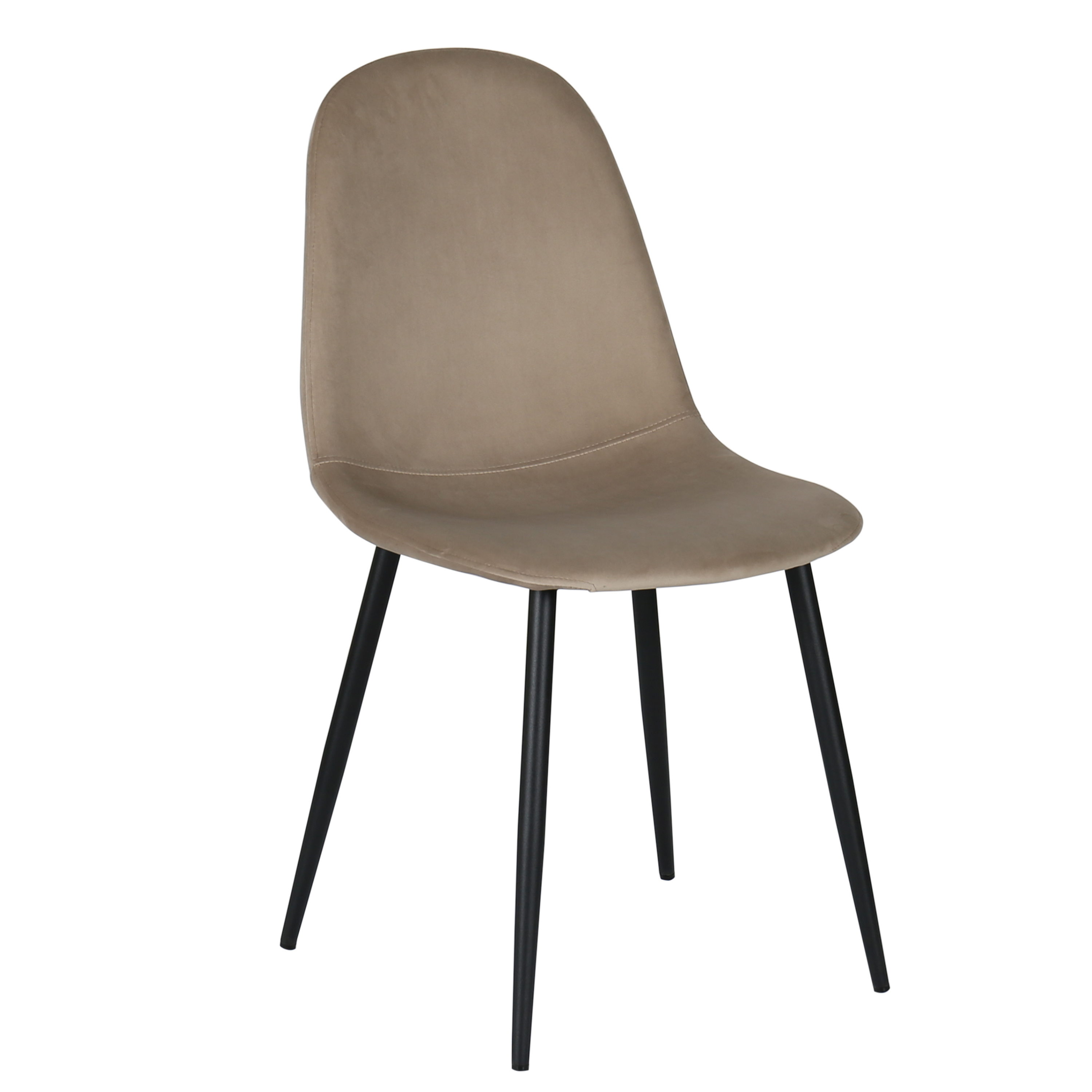 Chaise à manger Minna en acier noir et velours moutarde