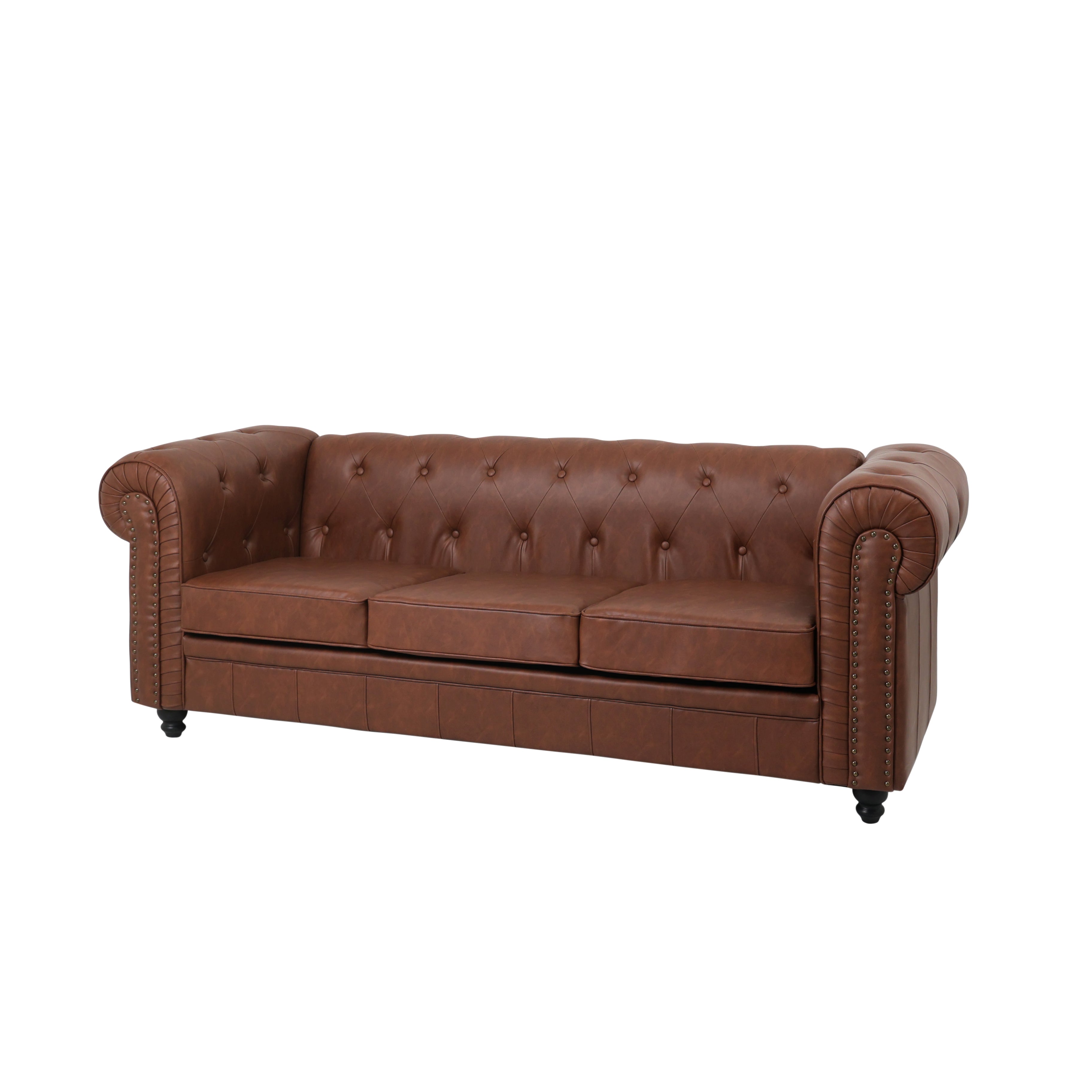 Sofá chester semipiel 3 plazas