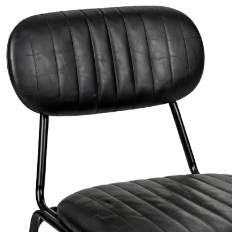 Chaise de salle à manger vintage noire Bután