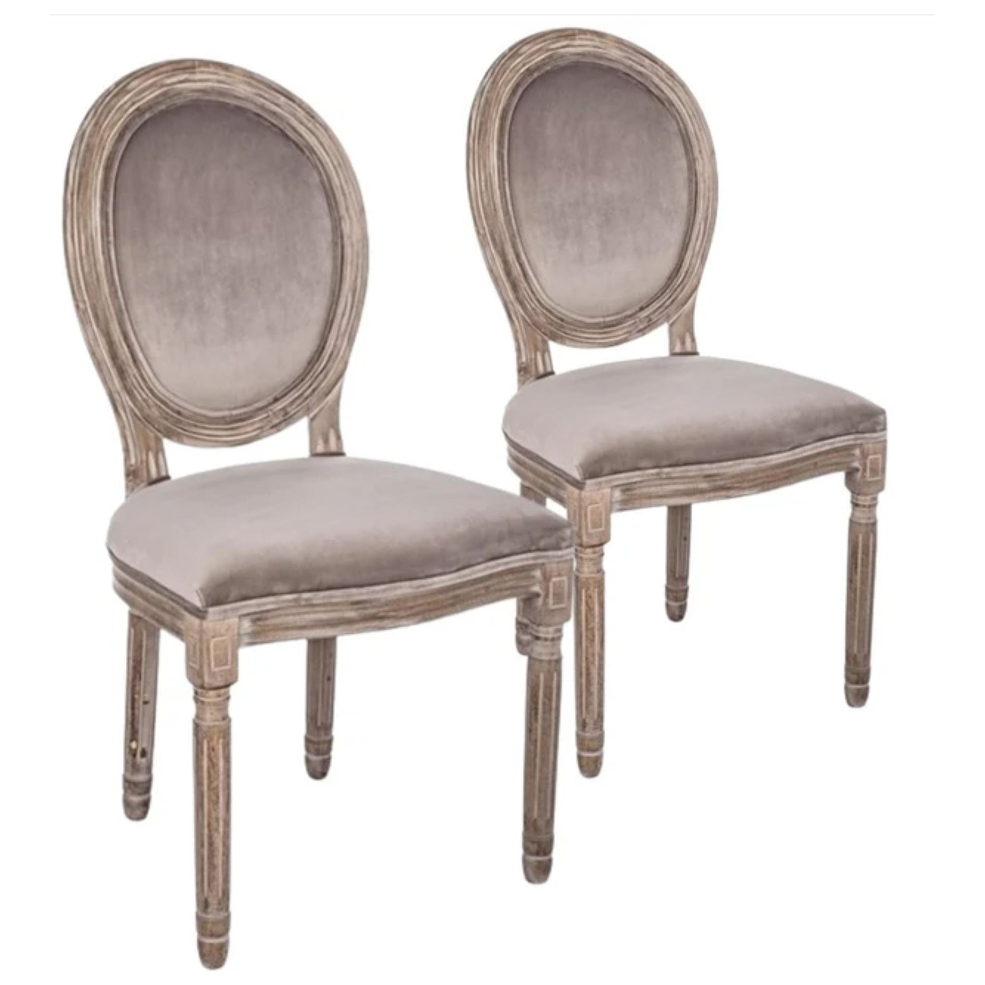 Pack de 2 sillas de comedor terciopelo Lady Topo