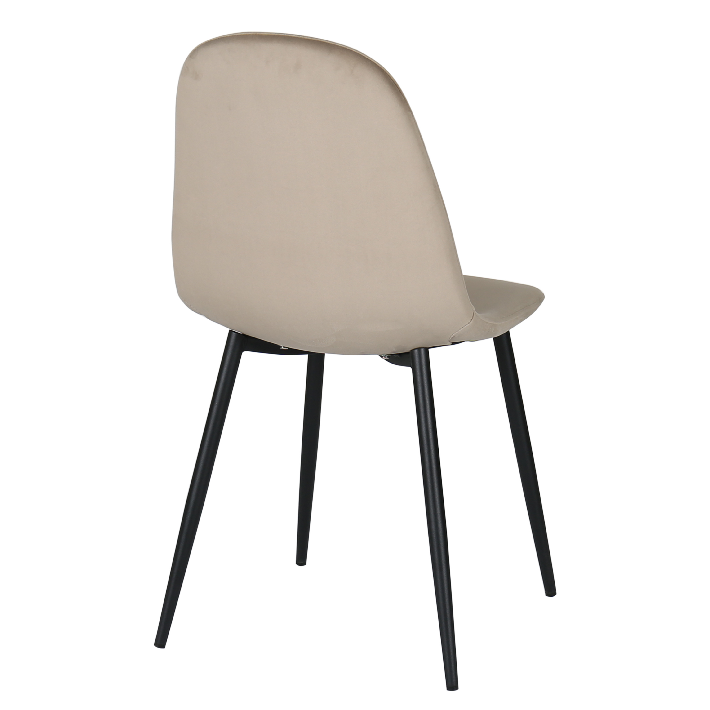 Chaise à manger Minna en acier noir et velours moutarde