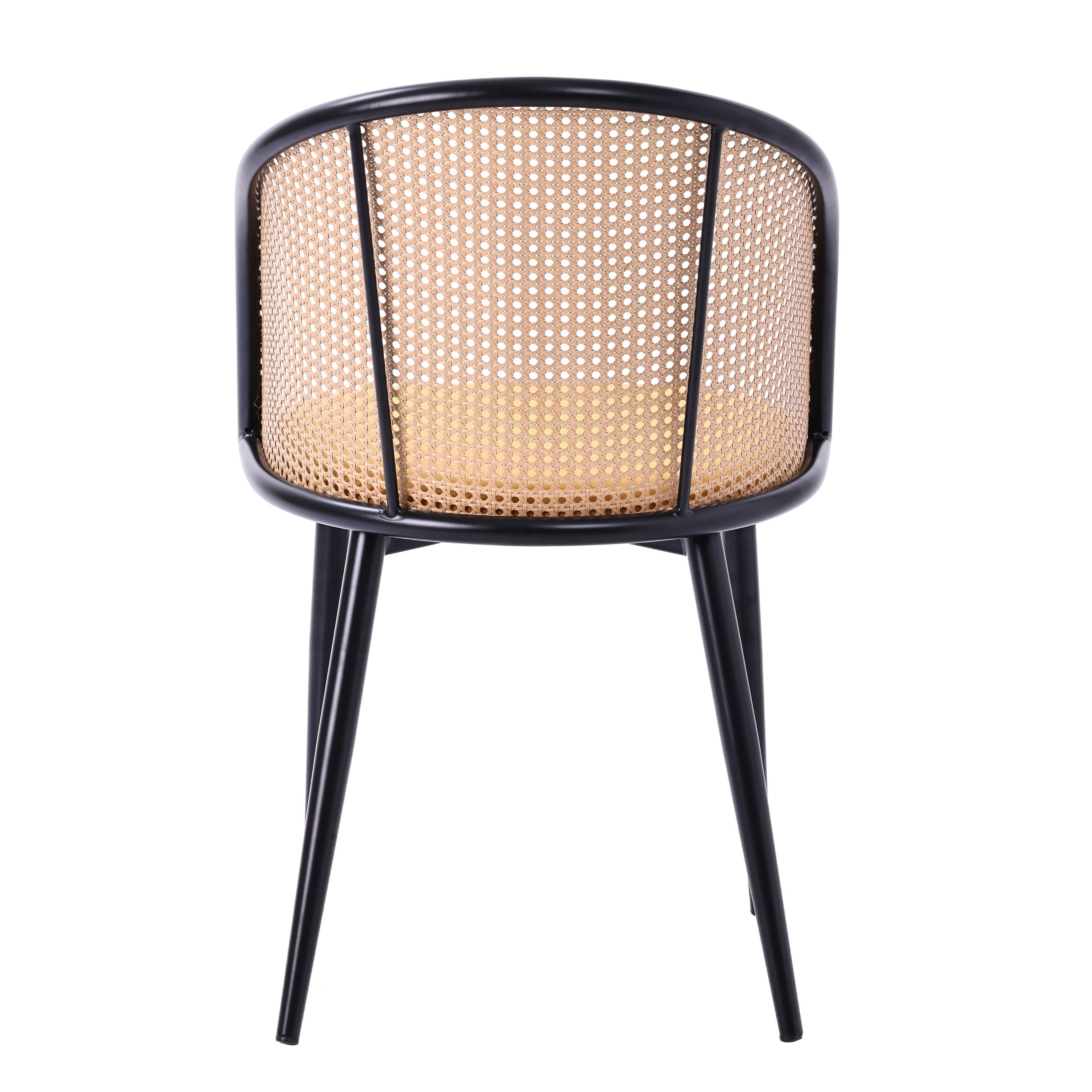 Chaise de salle à manger ULTIMA en rotin et velours avec accoudoirs