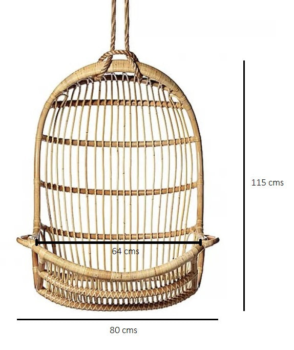 Poltrona sospesa in rattan naturale Cavern