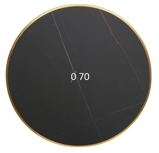 Mesa alta base dorada y tapa sinterizada D60/70cms borde dorado Julia