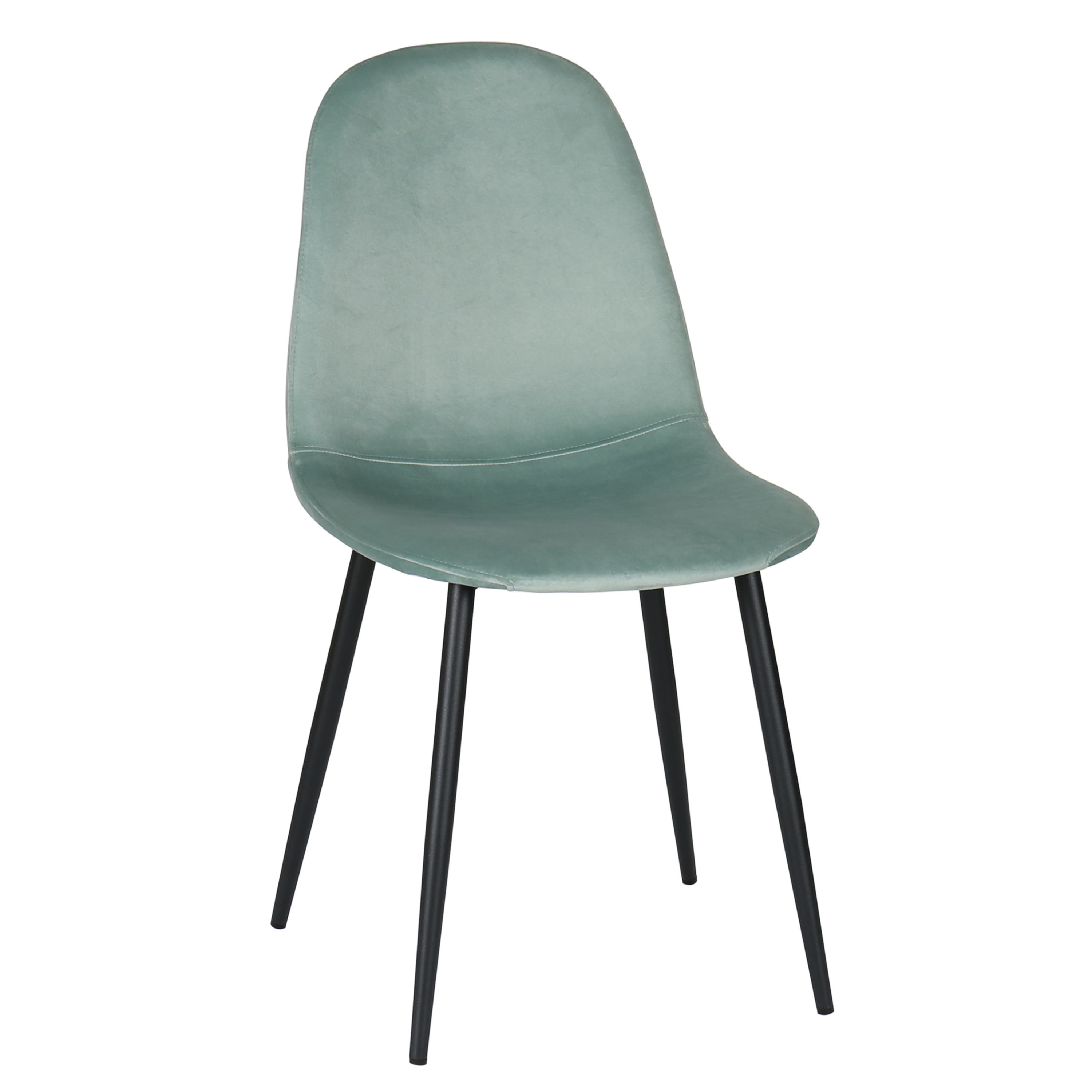 Chaise à manger Minna en acier noir et velours moutarde