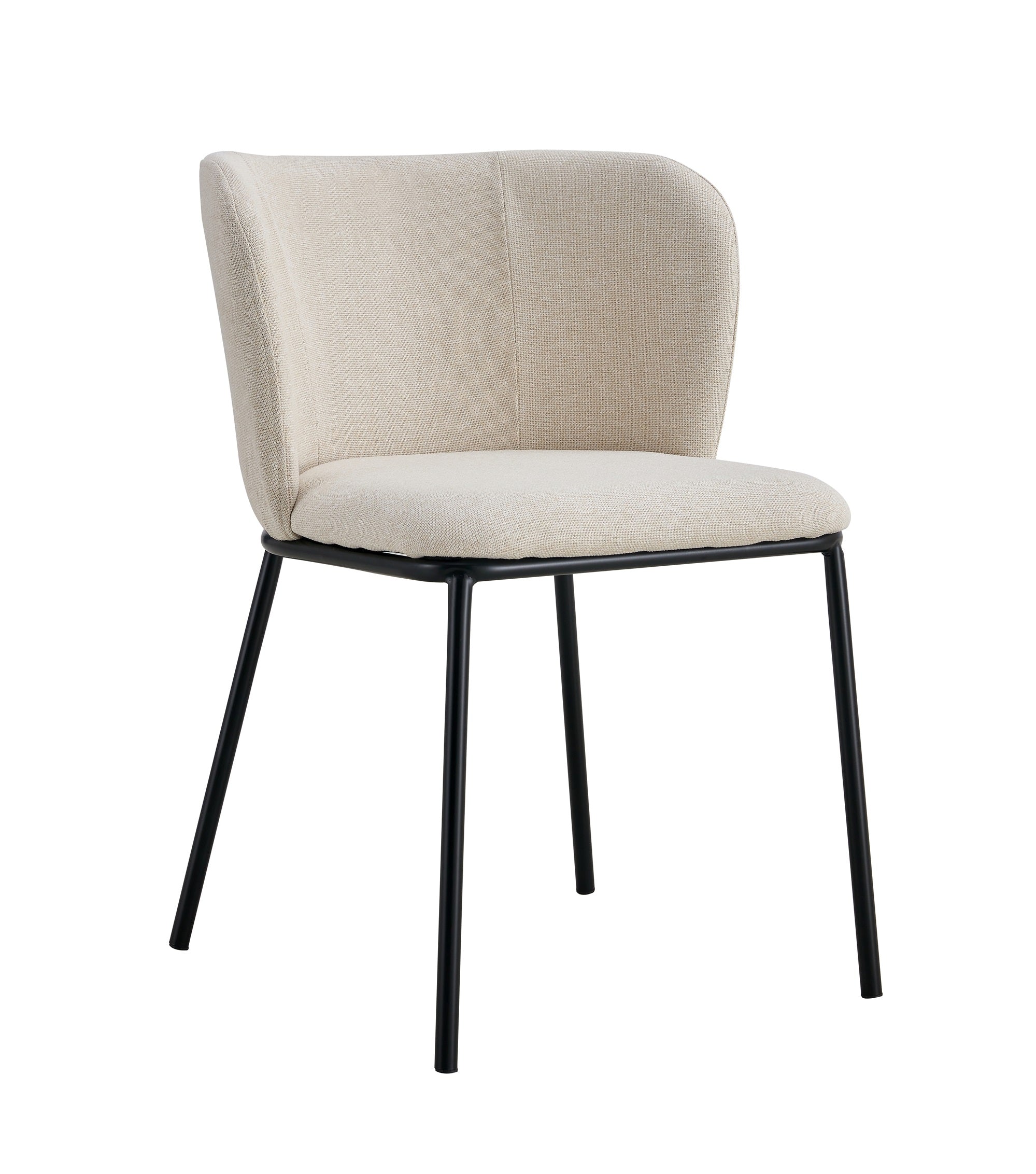 Silla de comedor tapizada en tela Beige Olivia