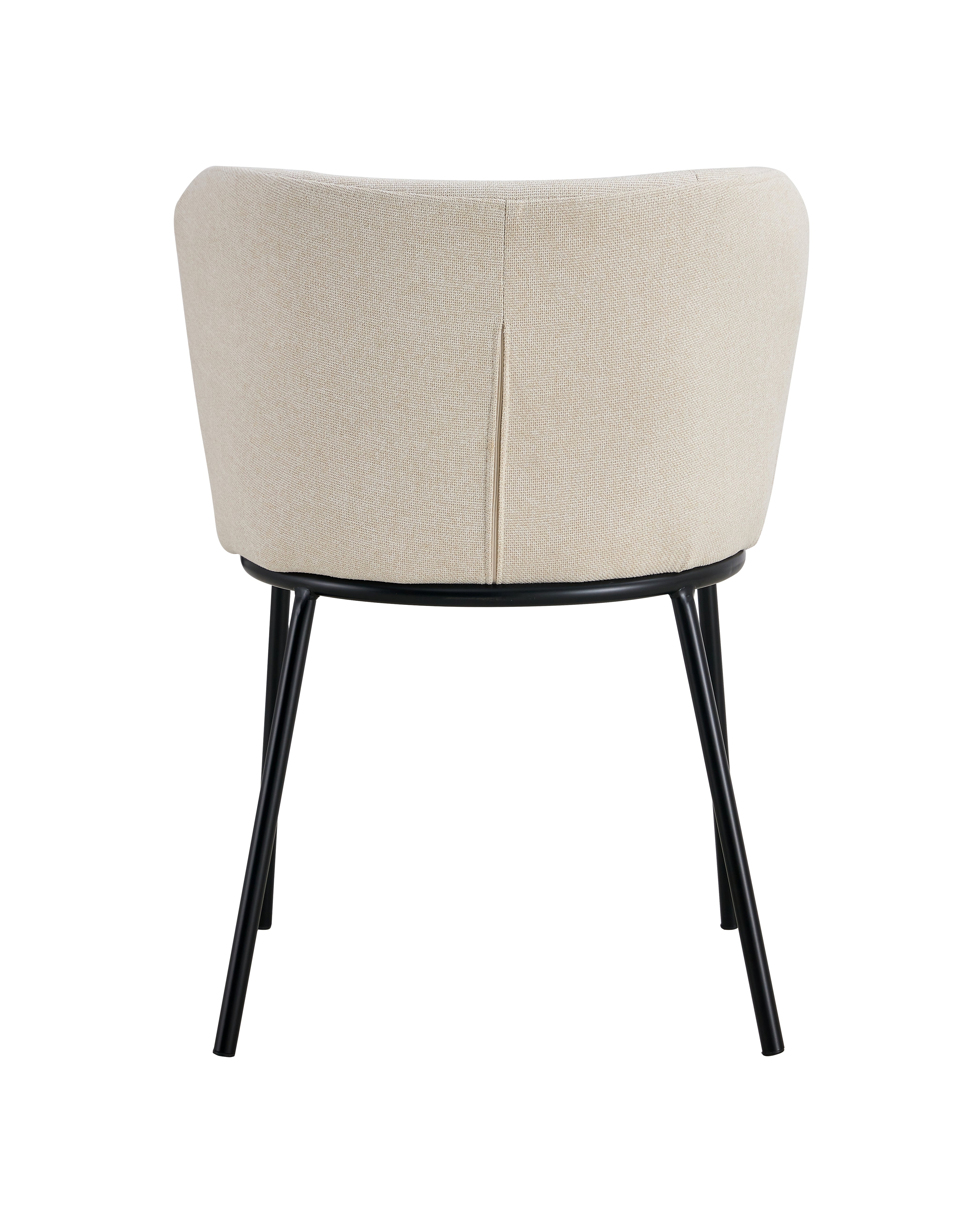 Silla de comedor tapizada en tela Beige Olivia