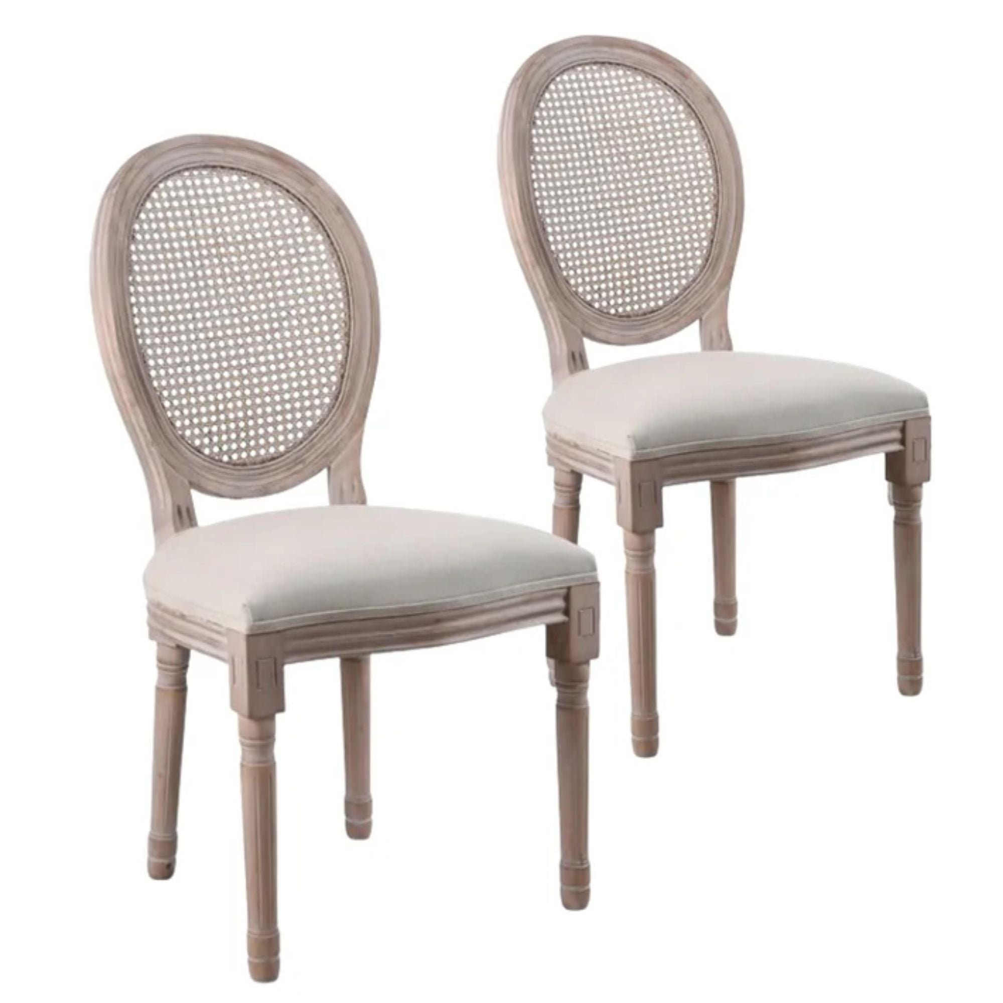 Pack de 2 sillas de comedor rejilla y tejido Lady
