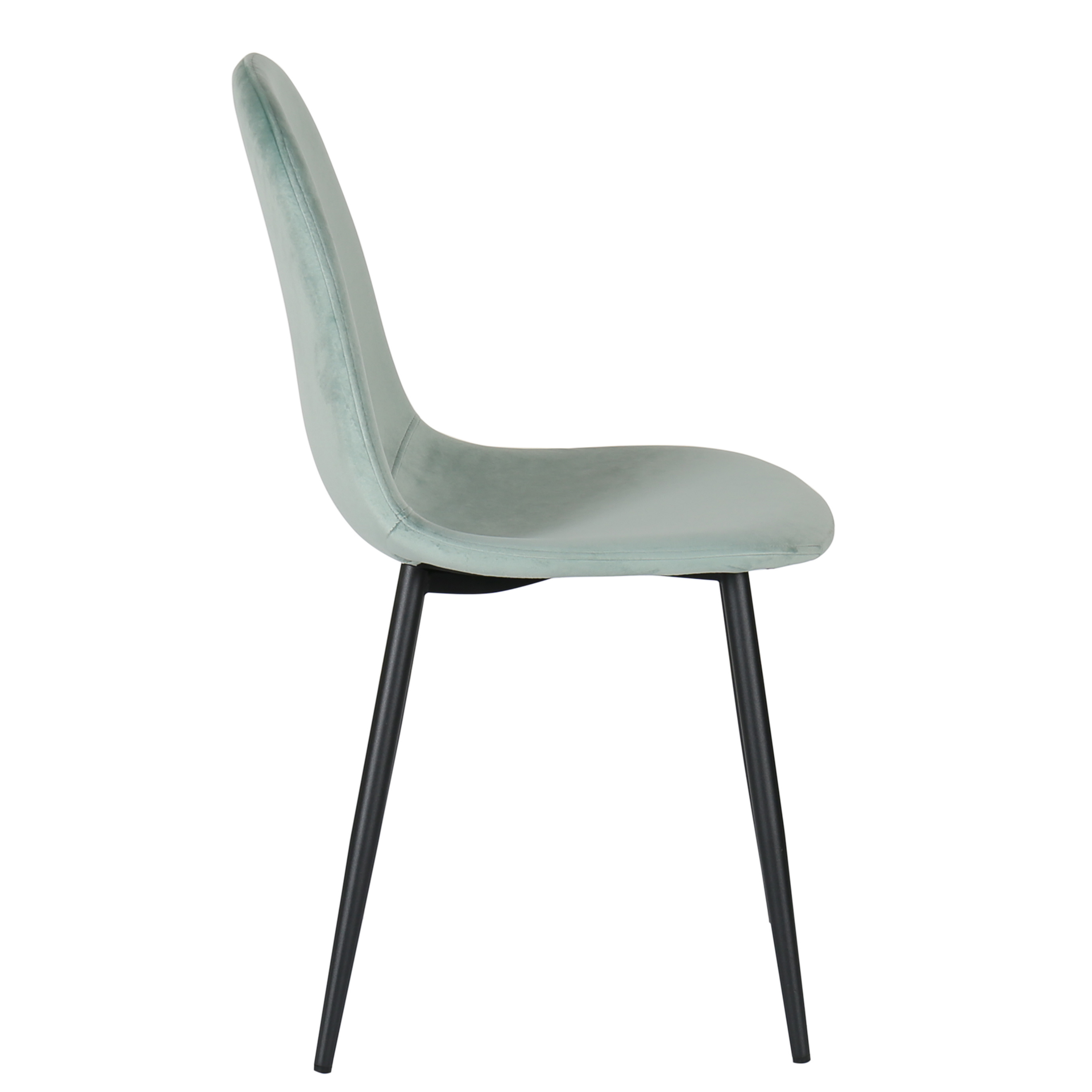 Chaise à manger Minna en acier noir et velours moutarde