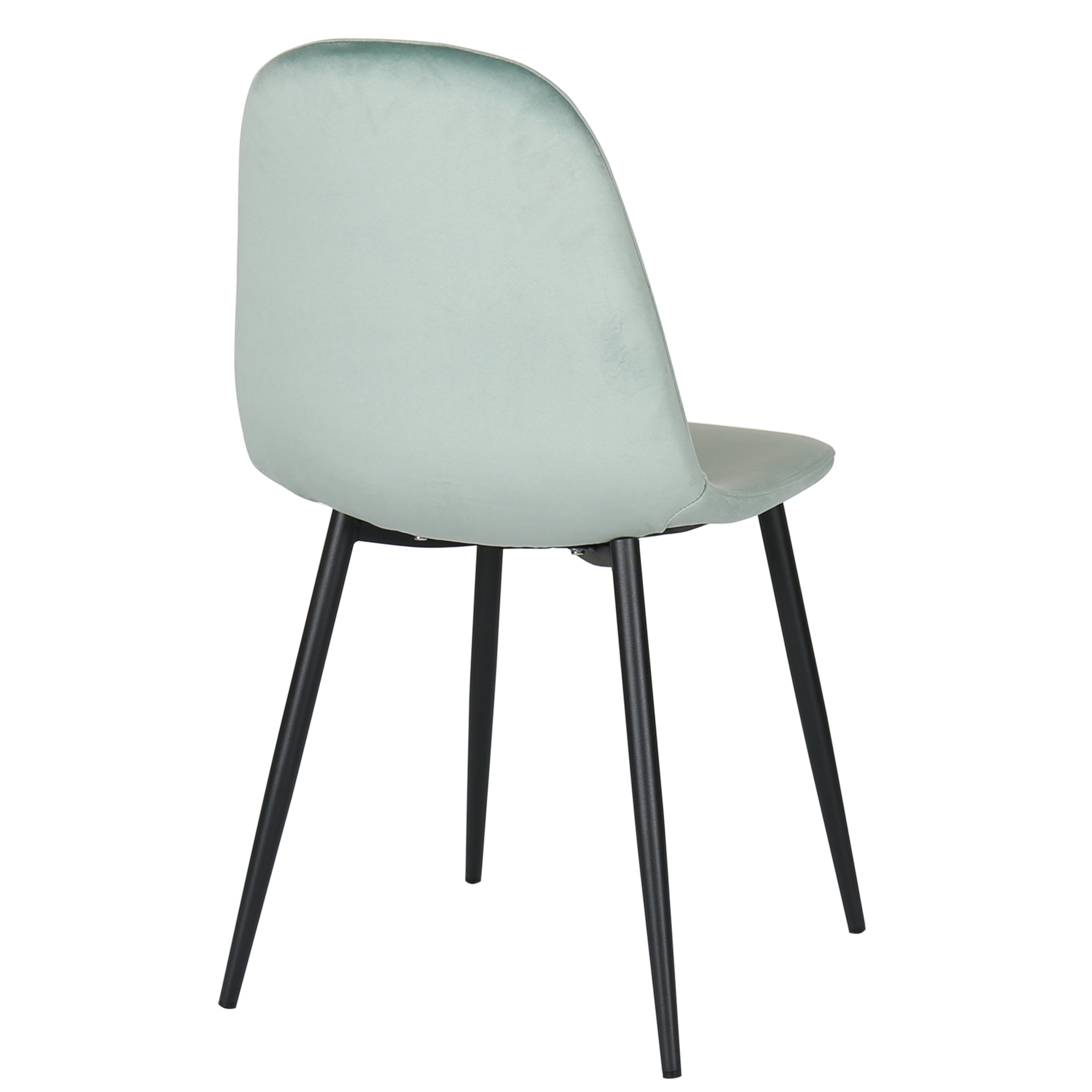 Chaise à manger Minna en acier noir et velours moutarde