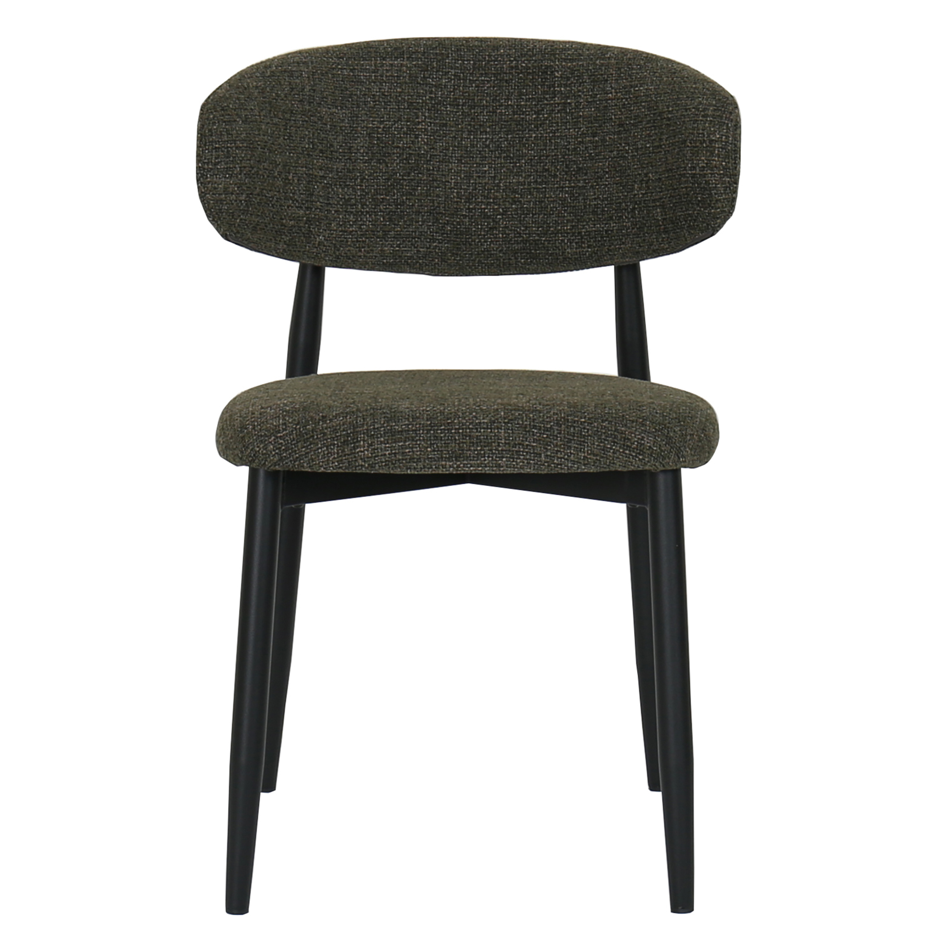 Silla de comedor acero negro tapizada Marla