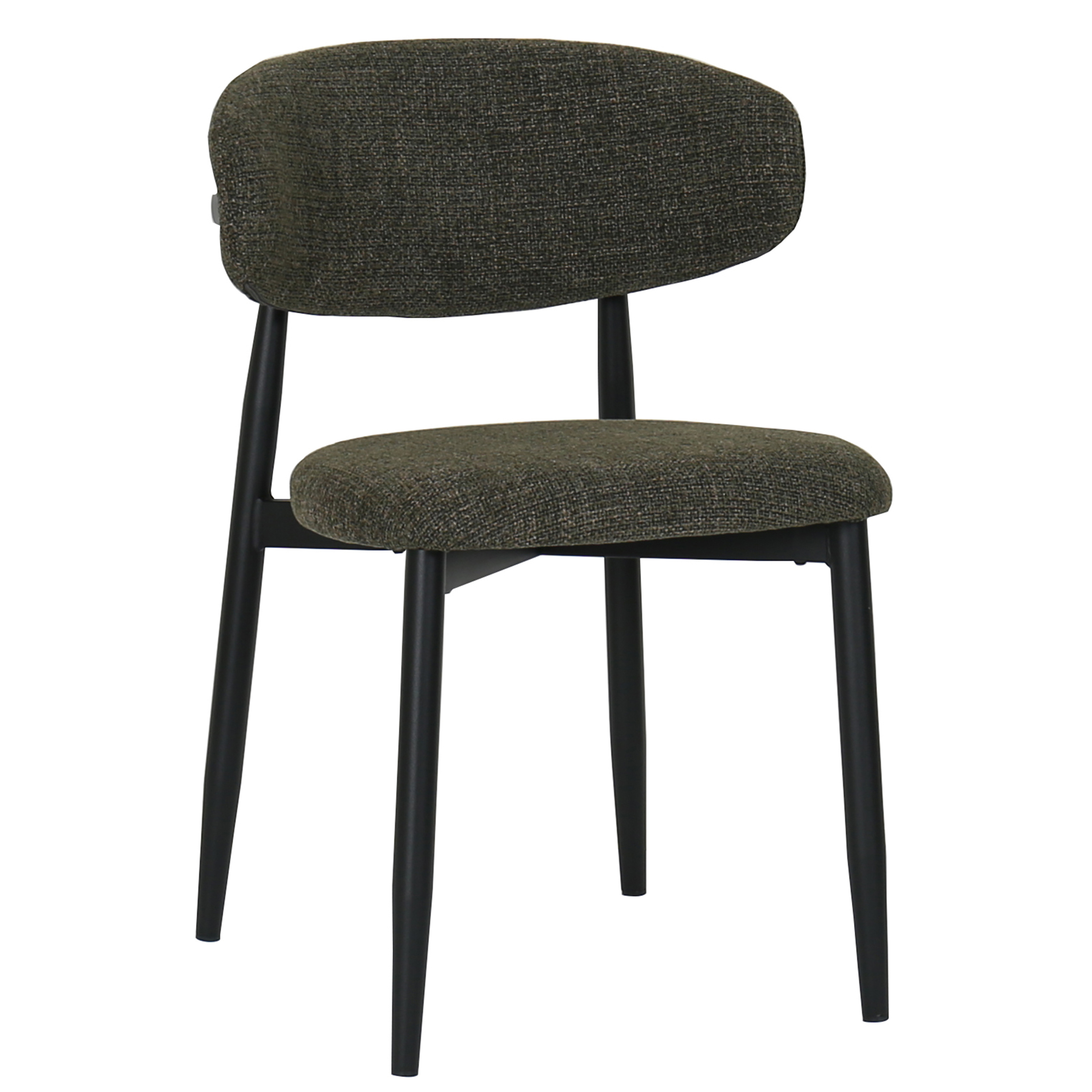 Silla de comedor acero negro tapizada Marla