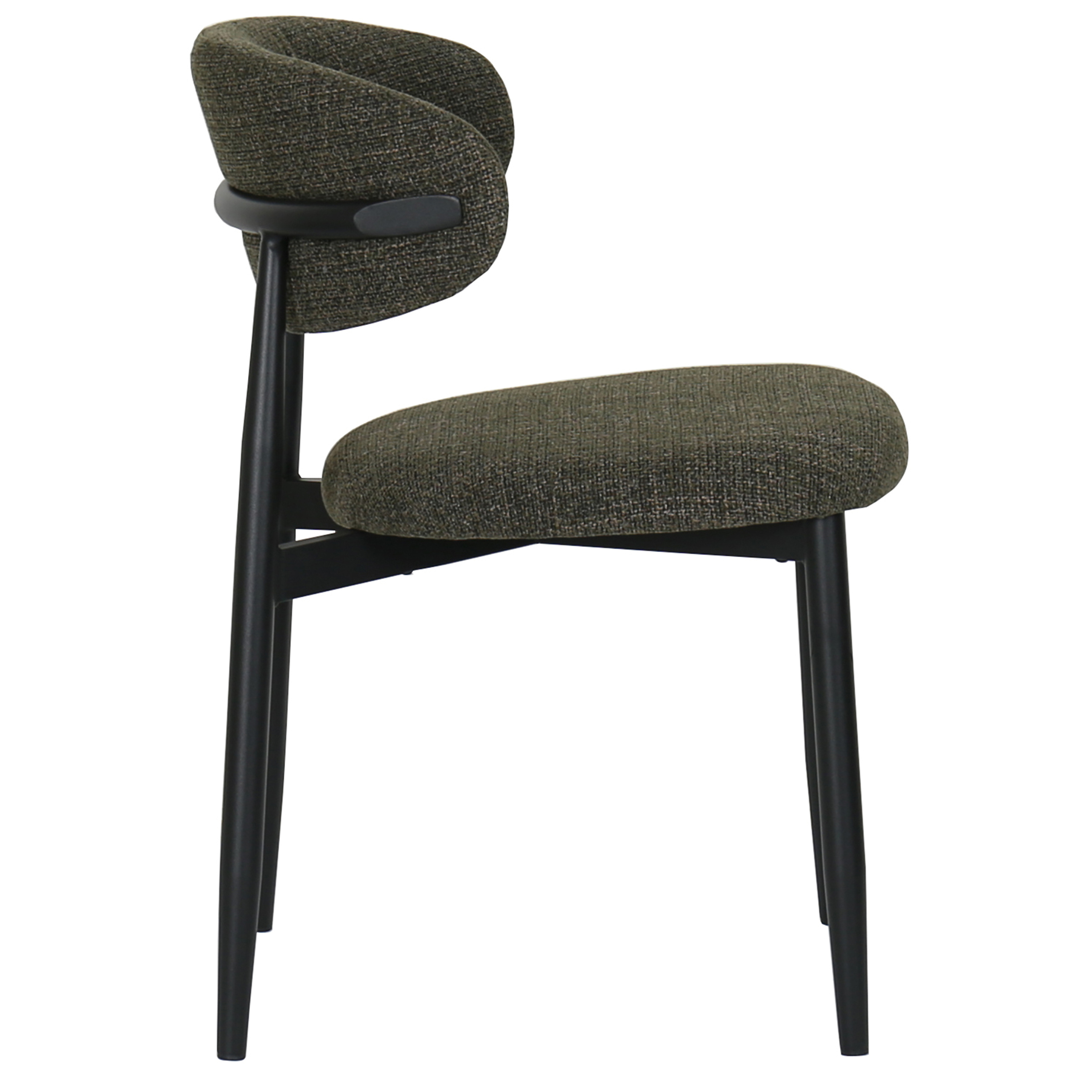 Silla de comedor acero negro tapizada Marla