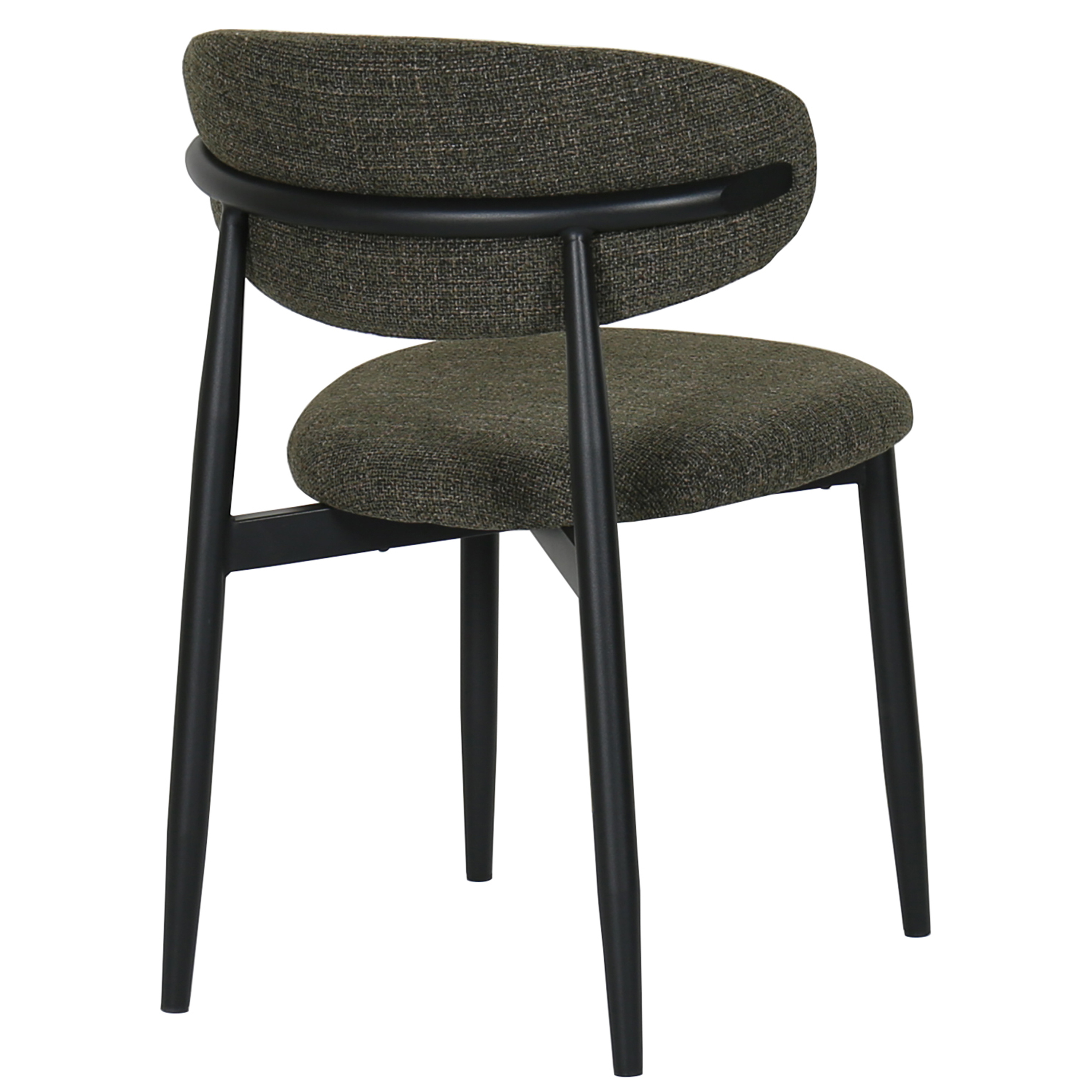 Silla de comedor acero negro tapizada Marla