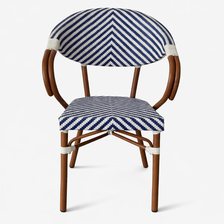 Silla Bistro París Mompelier Azul con Brazos