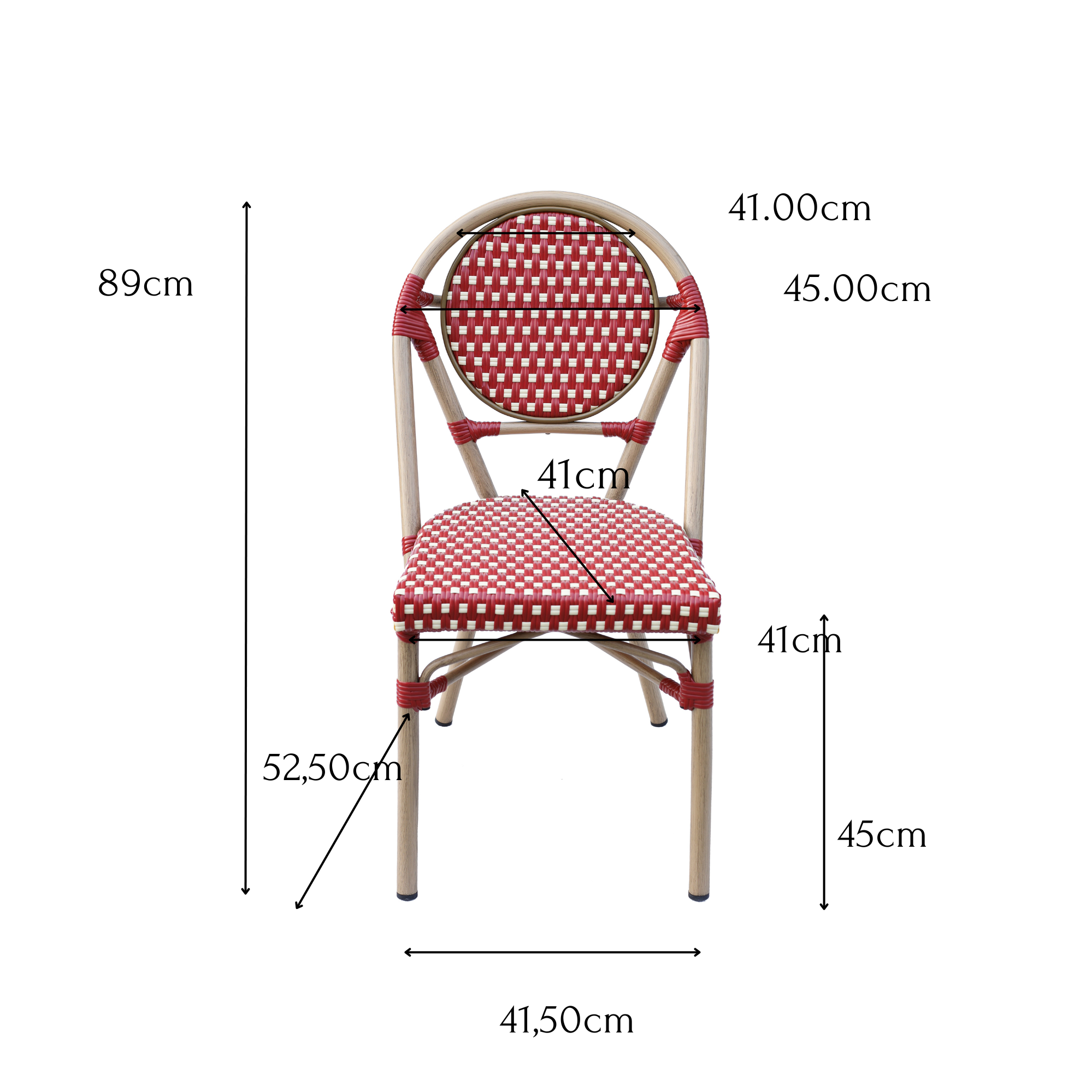 Chaise de jardin parisienne Adel rouge