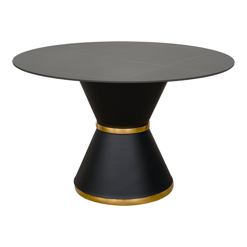 Mesa de comedor redonda de 130 cm ALPE piedra sinterizada