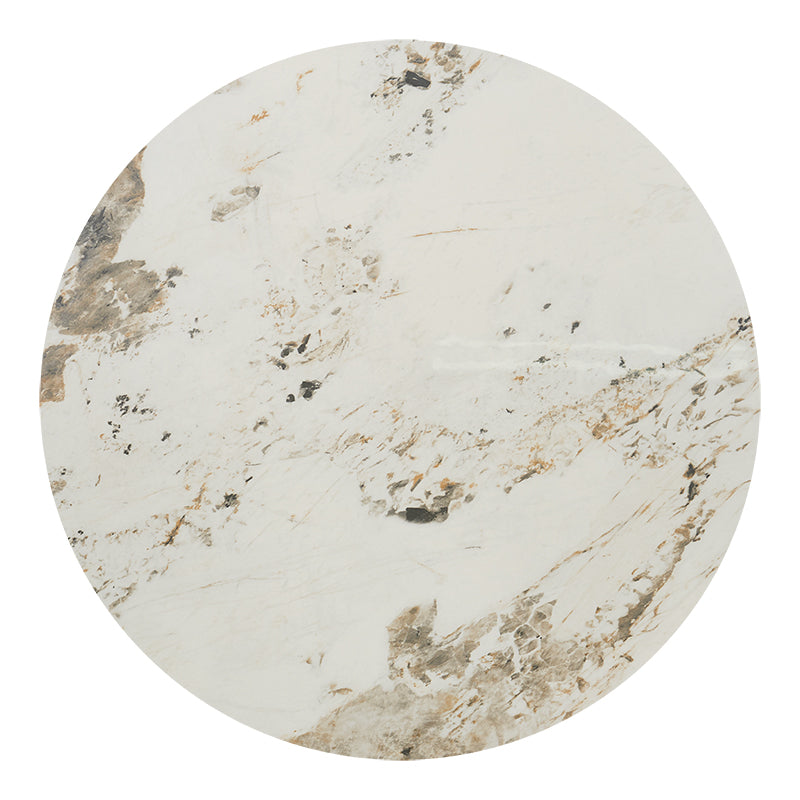 Mesa de comedor redonda de 130 cm ALPE piedra sinterizada