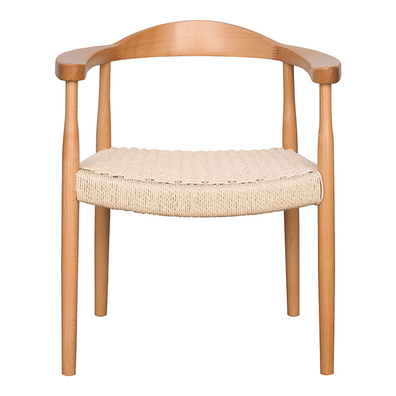 Silla de comedor con reposabrazos de madera Danna