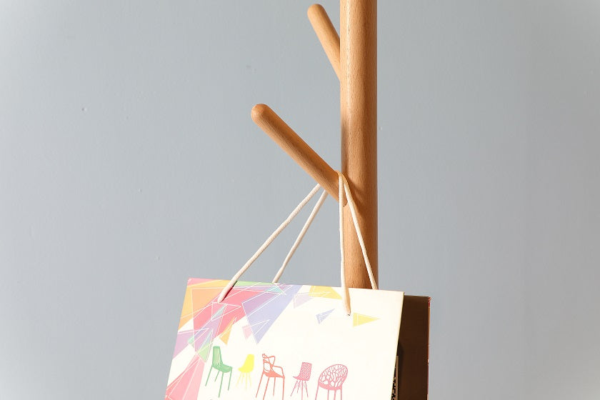 Perchero de pie de madera de haya Remy