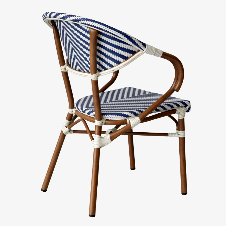 Silla Bistro París Mompelier Azul con Brazos