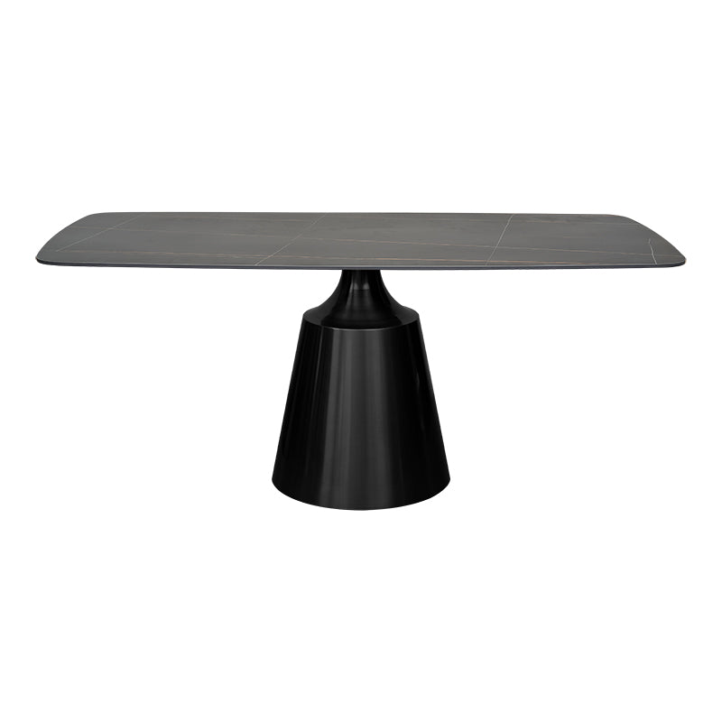 Mesa de comedor base gris grafito tapa rectangular 180 cms