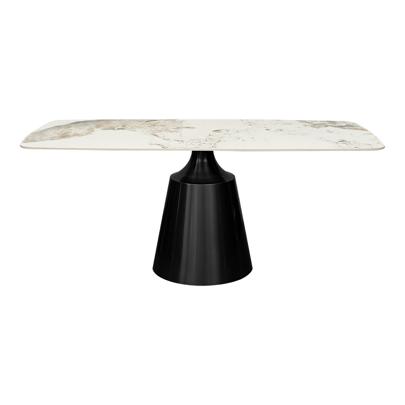 Mesa de comedor base Onna gris grafito tapa rectangular 180 cms