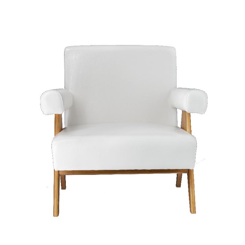 Sillón madera y cuero ecológico reposabrazos Volga