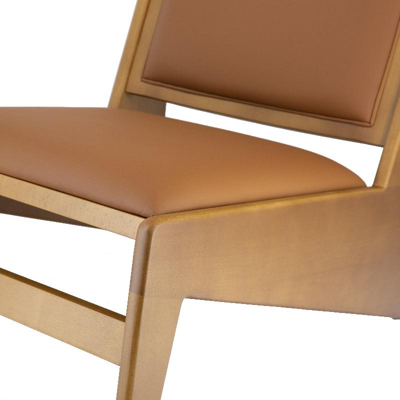 Silla madera y cuero ecológico Sienna