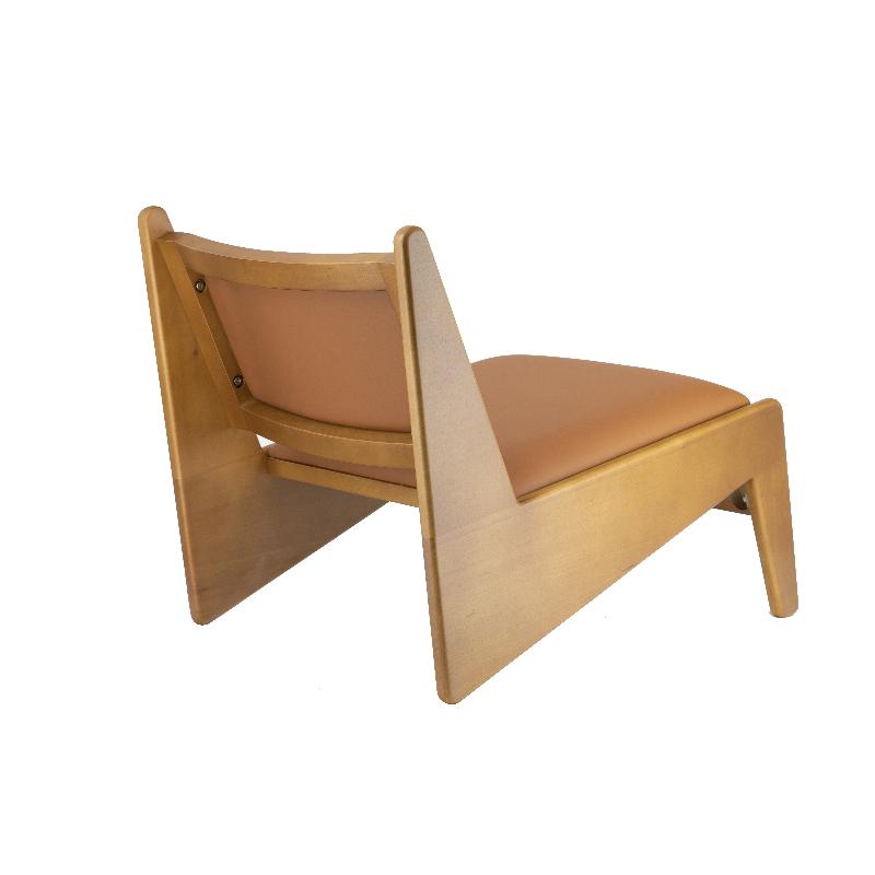 Silla madera y cuero ecológico Sienna