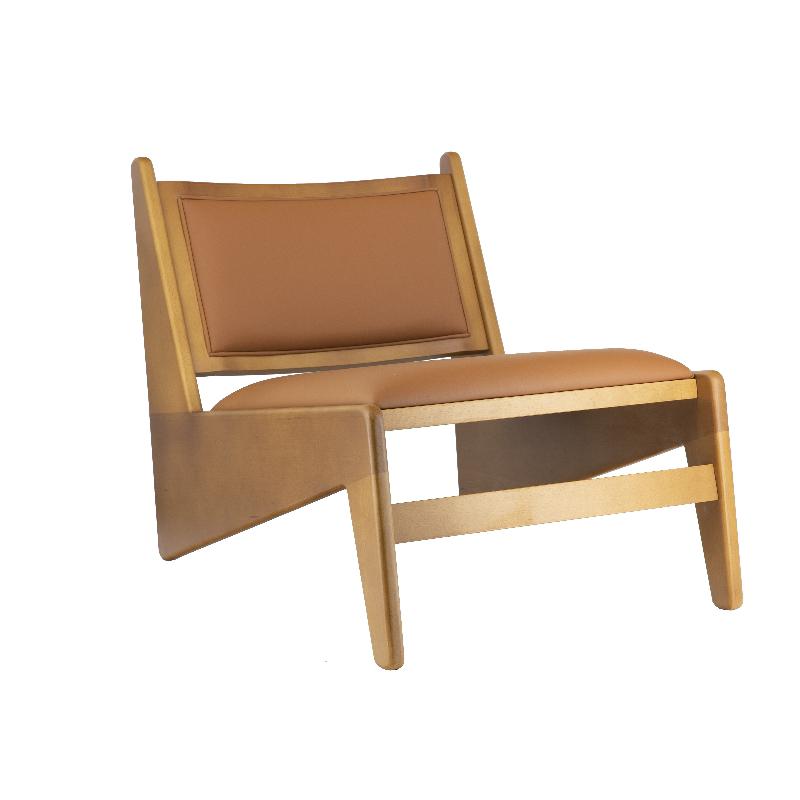 Silla madera y cuero ecológico Sienna