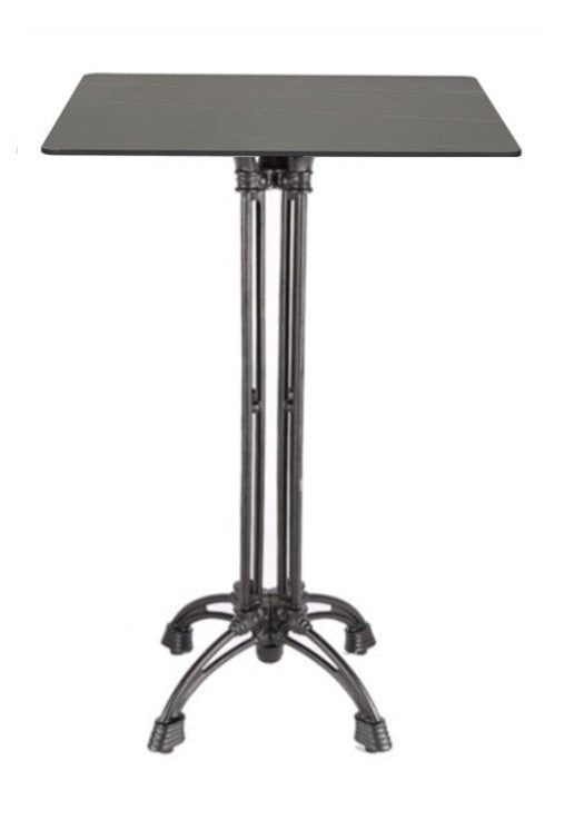 Mesa de bar Alta base Lusara 4 patas piedra sinterizada 70x70