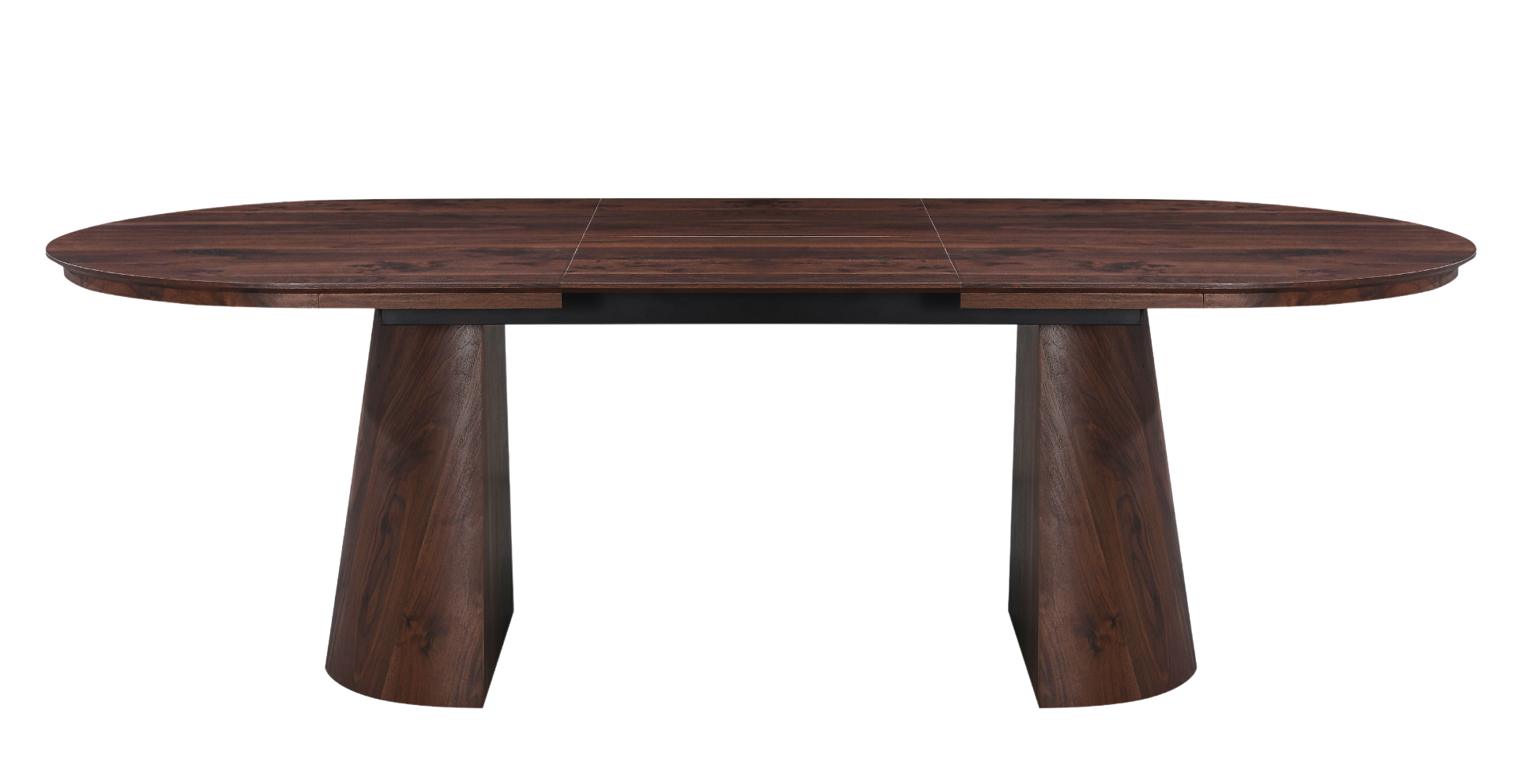 Mesa de comedor ovalada extensible 180-240 nogal Nur