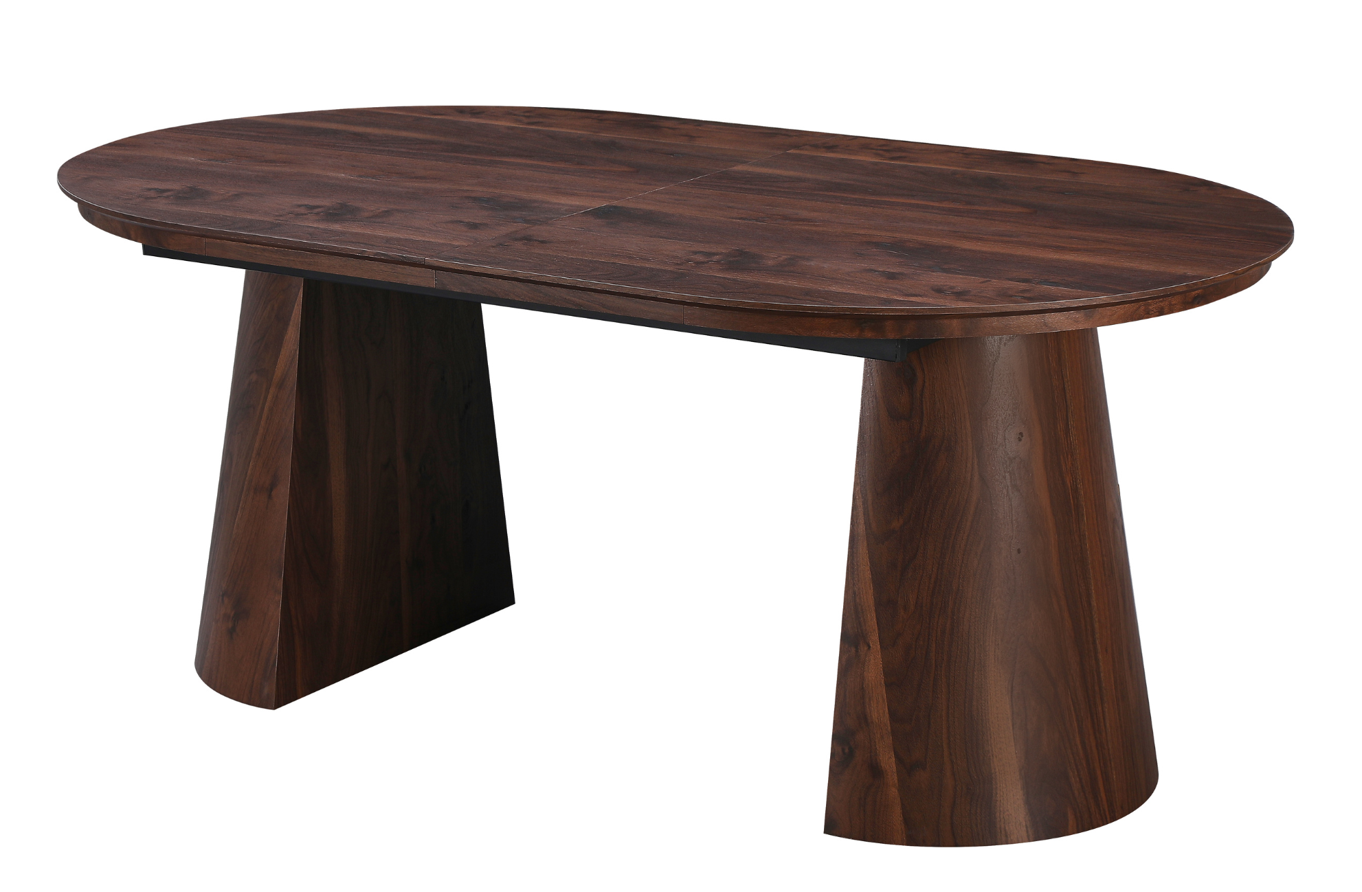 Mesa de comedor ovalada extensible 180-240 nogal Nur