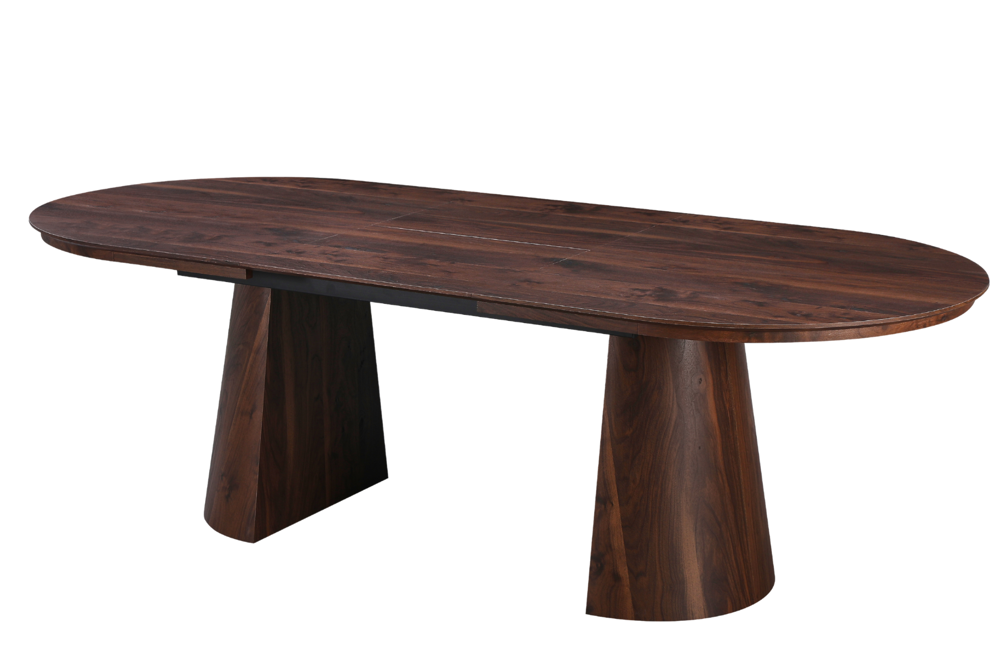 Mesa de comedor ovalada extensible 180-240 nogal Nur